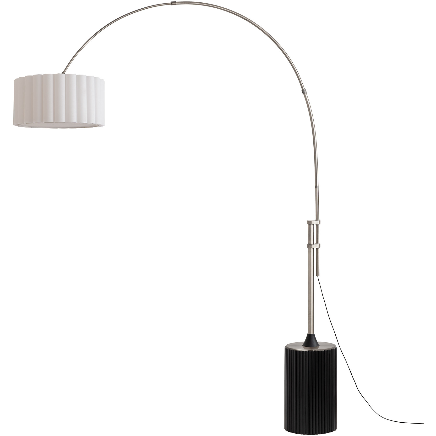 Tambo 92 inch 14 watt Satin Nickel and Black Oak Arc Floor Lamp Portable Light