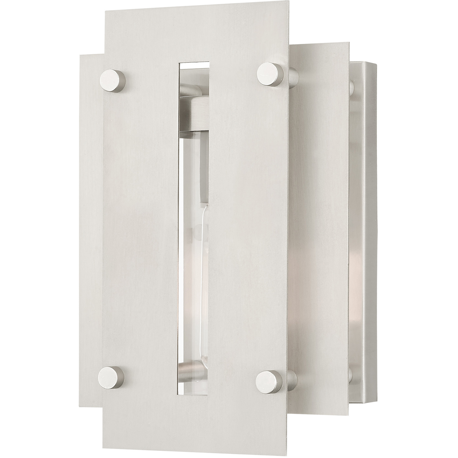 Utrecht 1 Light 10 inch Brushed Nickel Accents Outdoor Wall Lantern