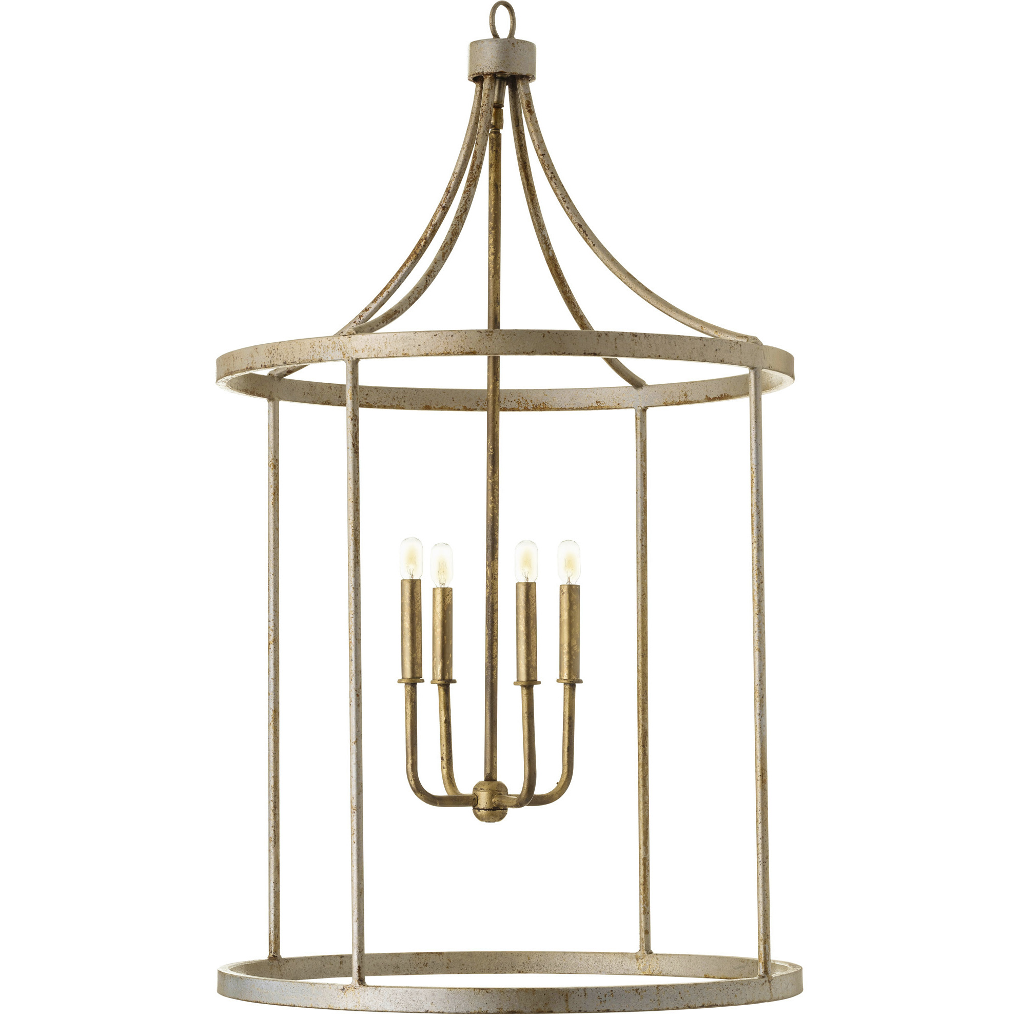 New Traditional 4 Light Antique Platinum Pendant Ceiling Light