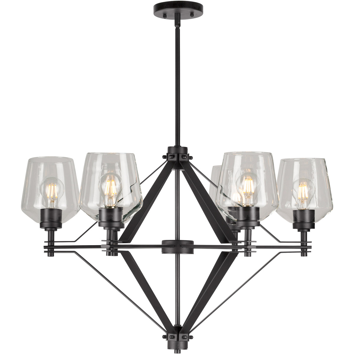 Chalice 6 Light 30.5 inch Black Chandelier Ceiling Light