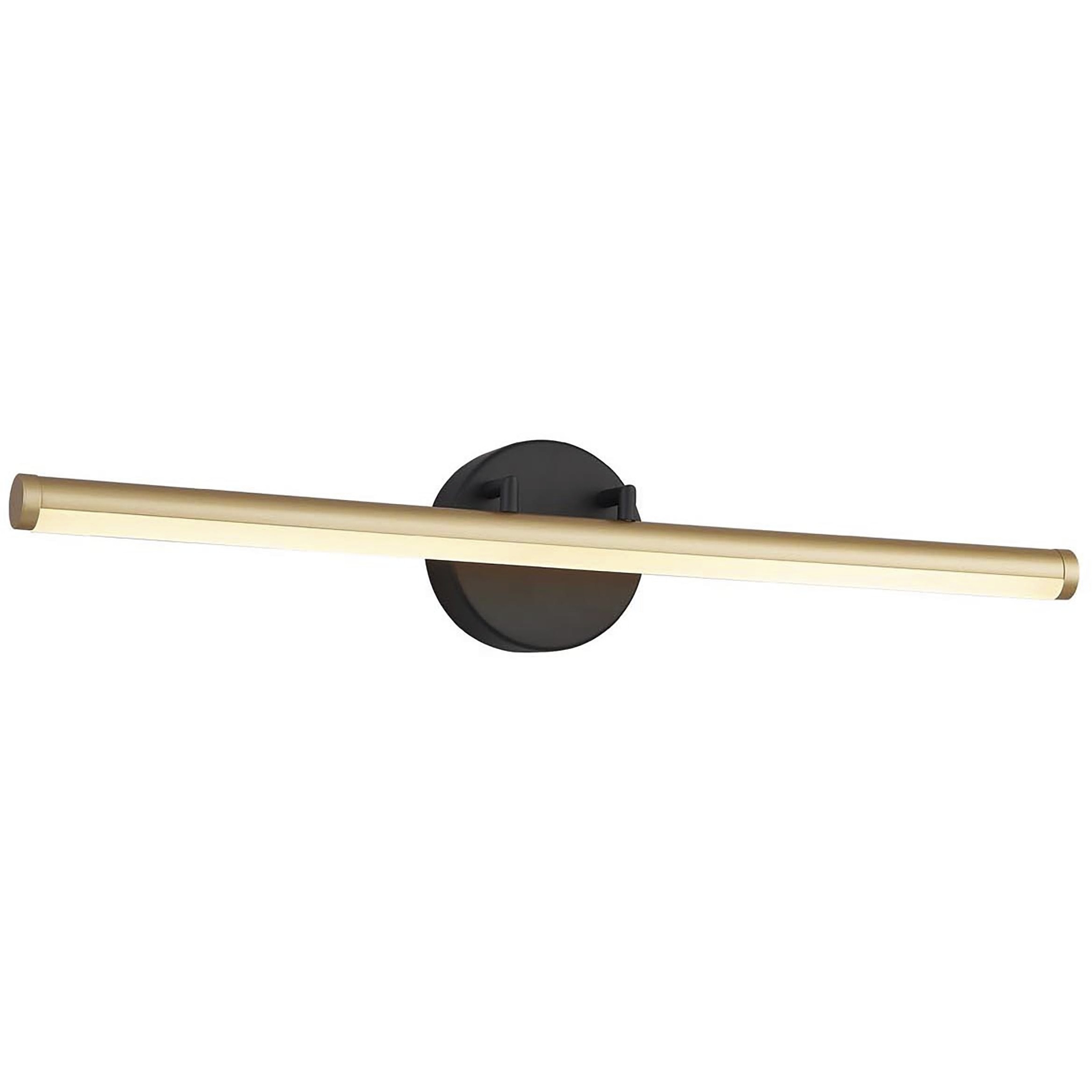 Fianco Family 1 Light 24.5 inch Matte Black and Brass Bath/Vanity Wall Light in 3.25" D x 24.5" W x 4.75" H, EVOLV