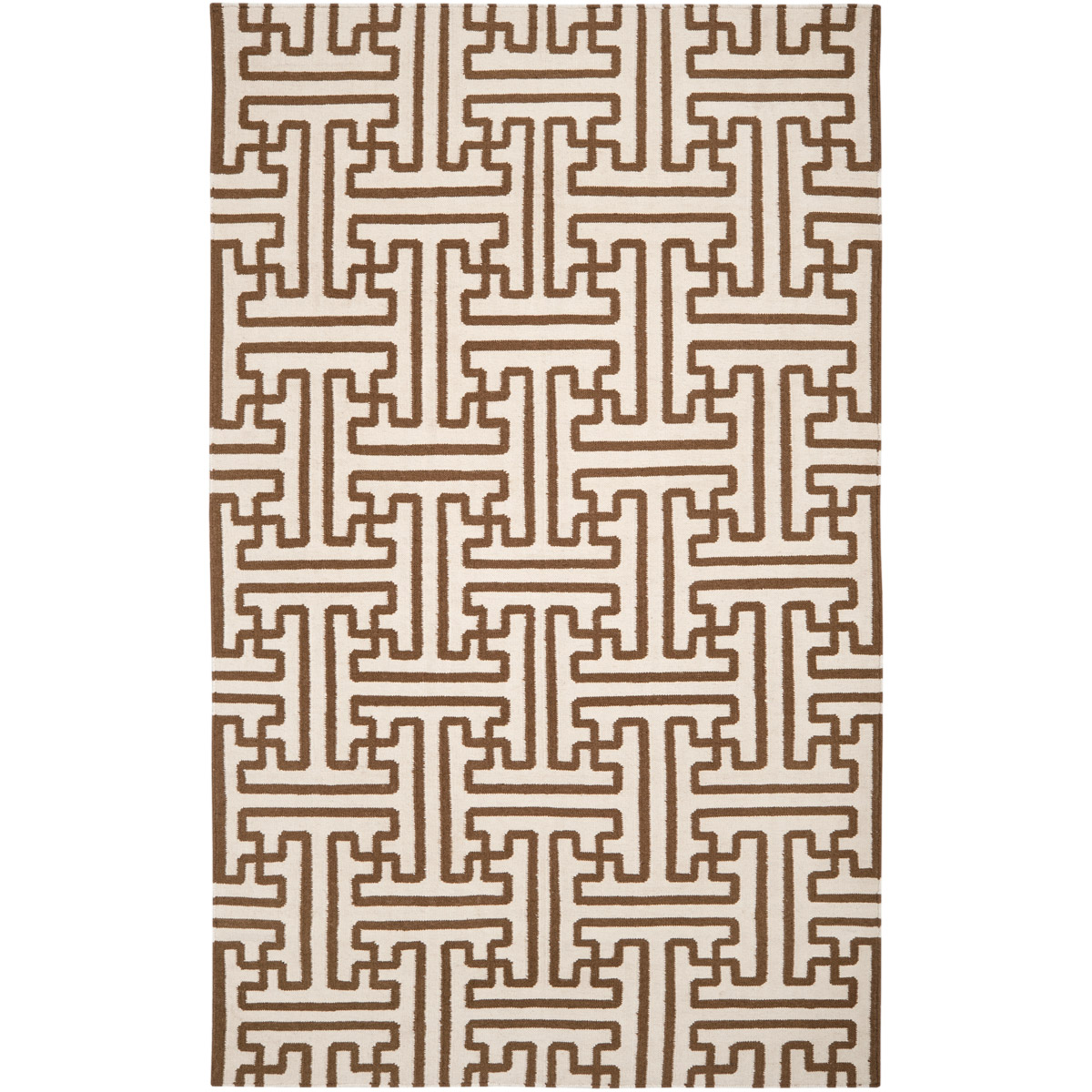 Archive 96 X 60 inch Dark Brown, Cream Rug