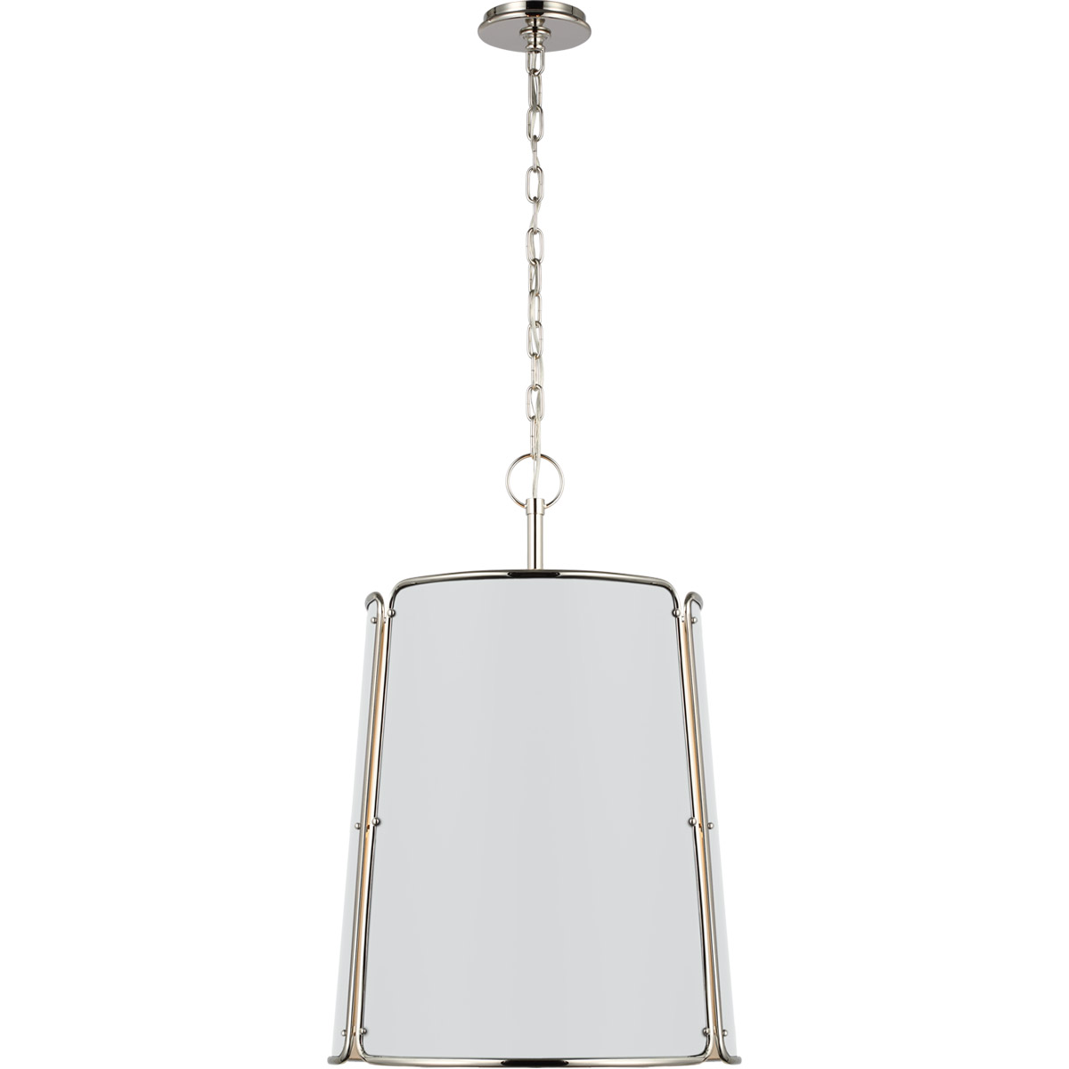 Carrier and Company Hastings 6 Light 25.25 inch Polished Nickel Pendant Ceiling Light in White, Large