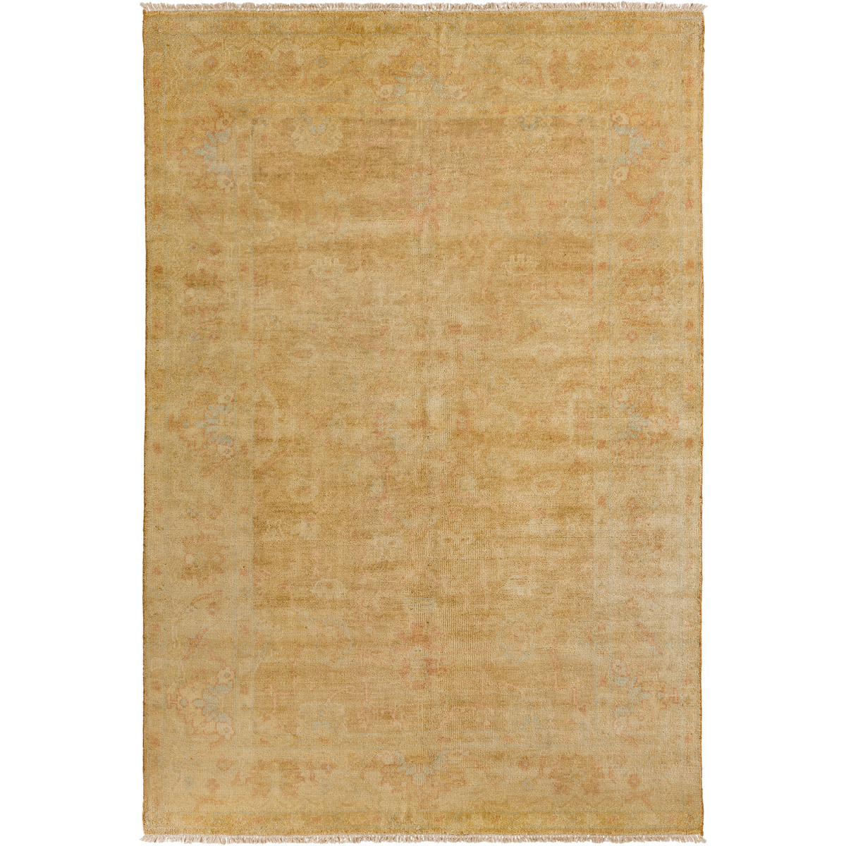 Antique 102 X 66 inch Tan, Khaki, Wheat, Camel, Light Gray Rug