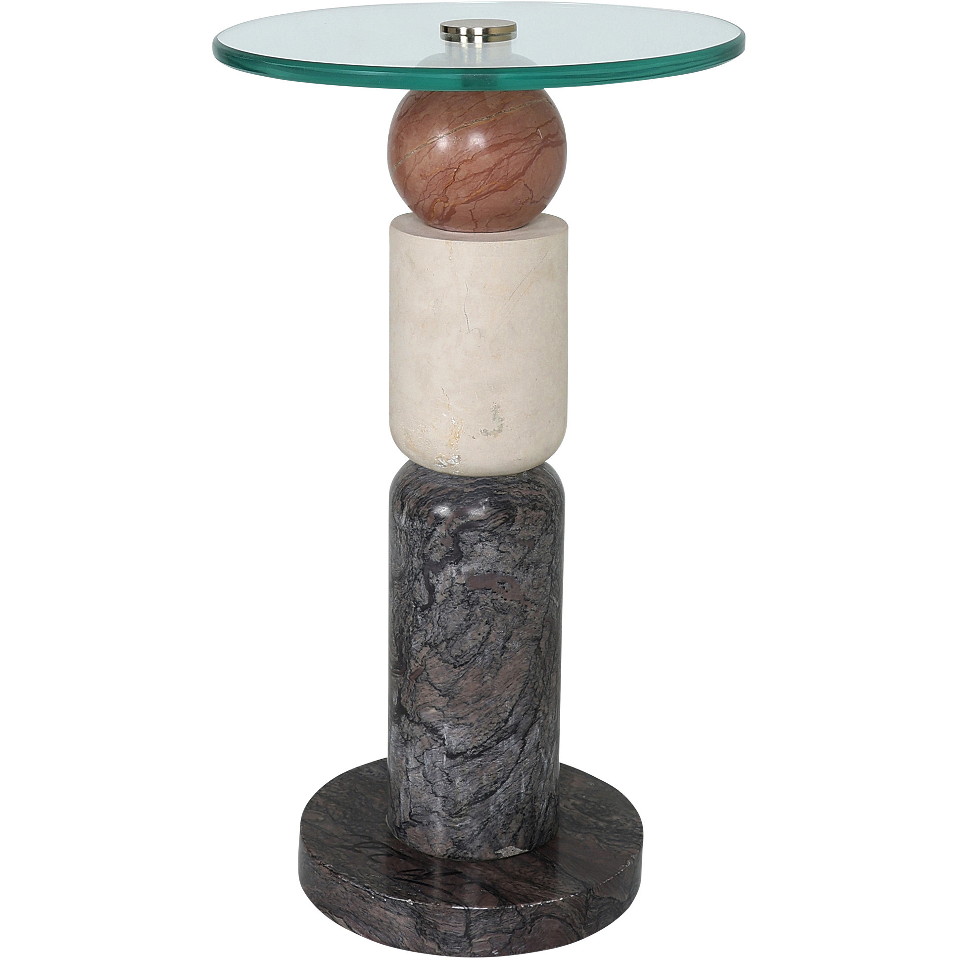 Moreno 12 inch Natural and Brass and Clear Drinks Table