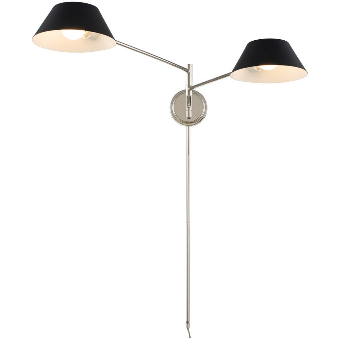 Bruno Wall Sconce Wall Light in Matte Black With Polished Nickel, Matte Black