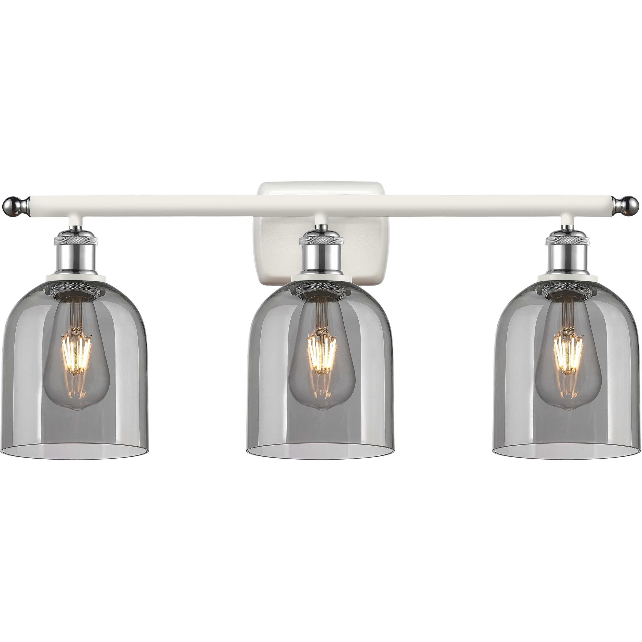 Ballston Bella 3 Light 25.5 inch White Polished Chrome Bath Vanity Light Wall Light
