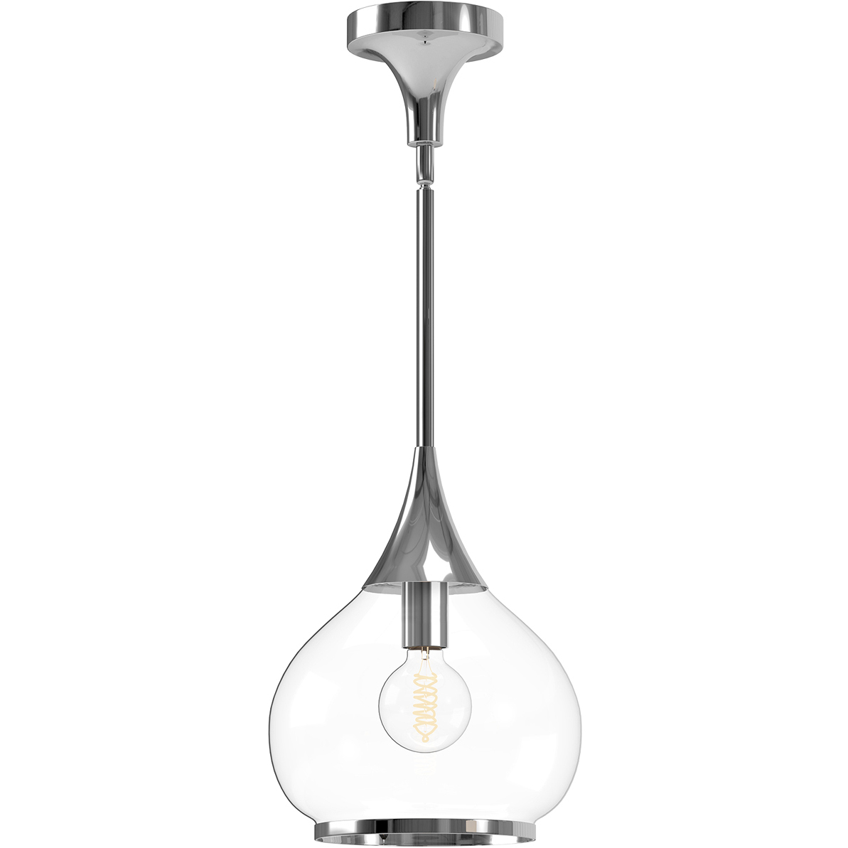 Alora Mood Hazel 1 Light 10.13 inch Chrome Pendant Ceiling Light in Clear Glass