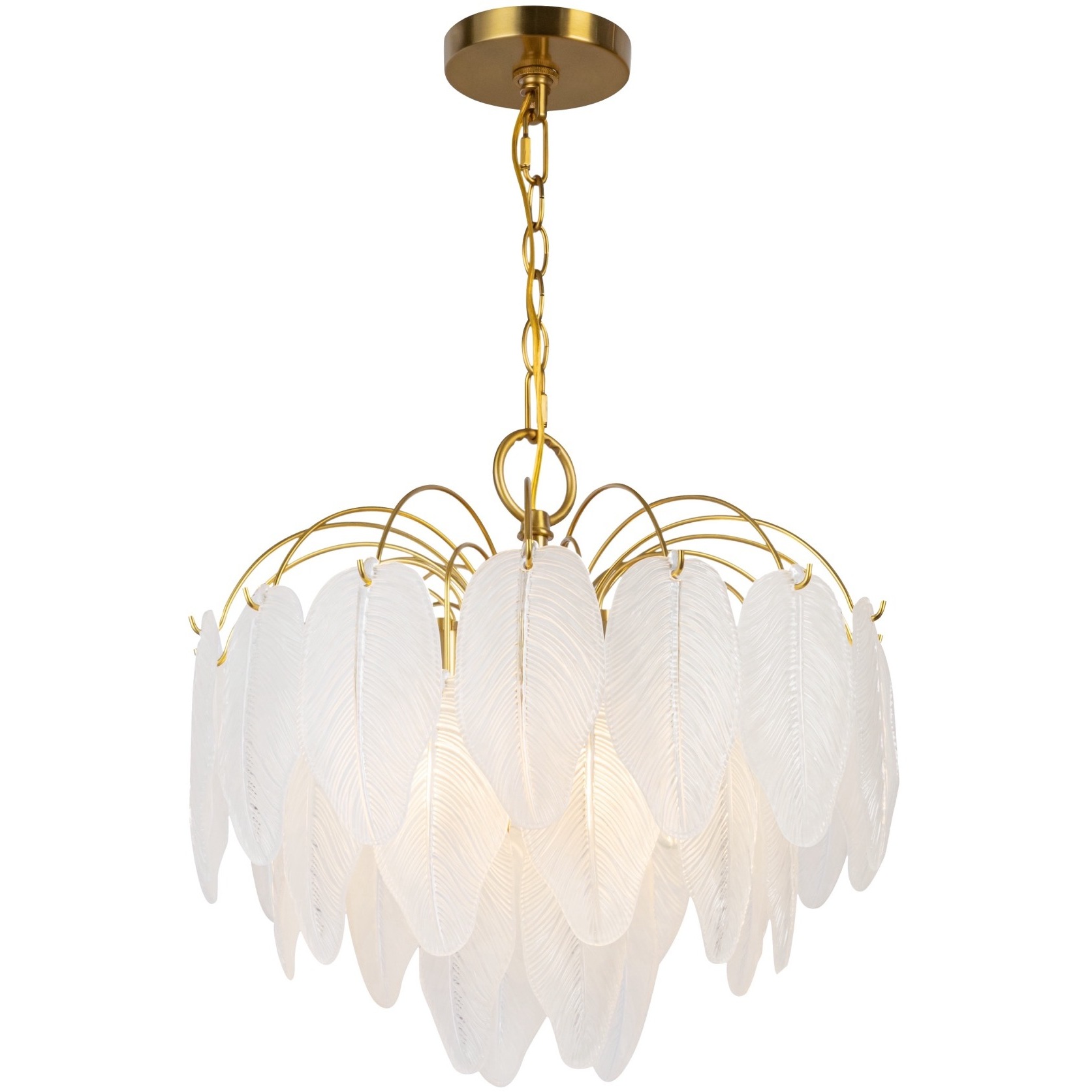 Alessia 4 Light 16.5 inch Brushed Brass and White Chandelier Ceiling Light