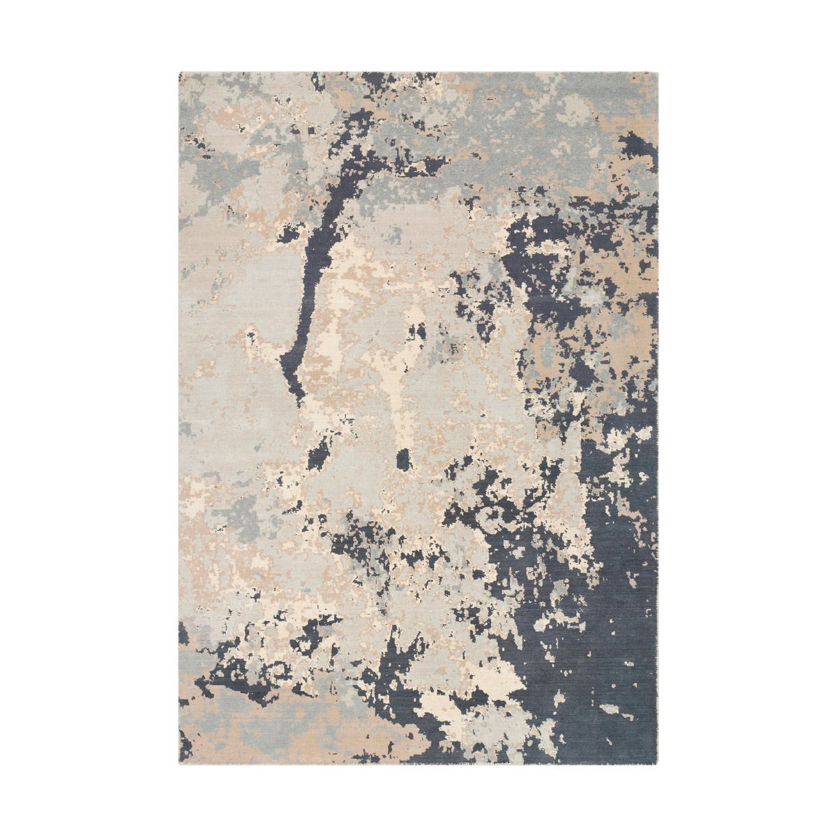 Andromeda 90 X 63 inch Ivory/Pale Blue/Light Gray/Taupe/Medium Gray/Camel Rugs, Wool and Nylon