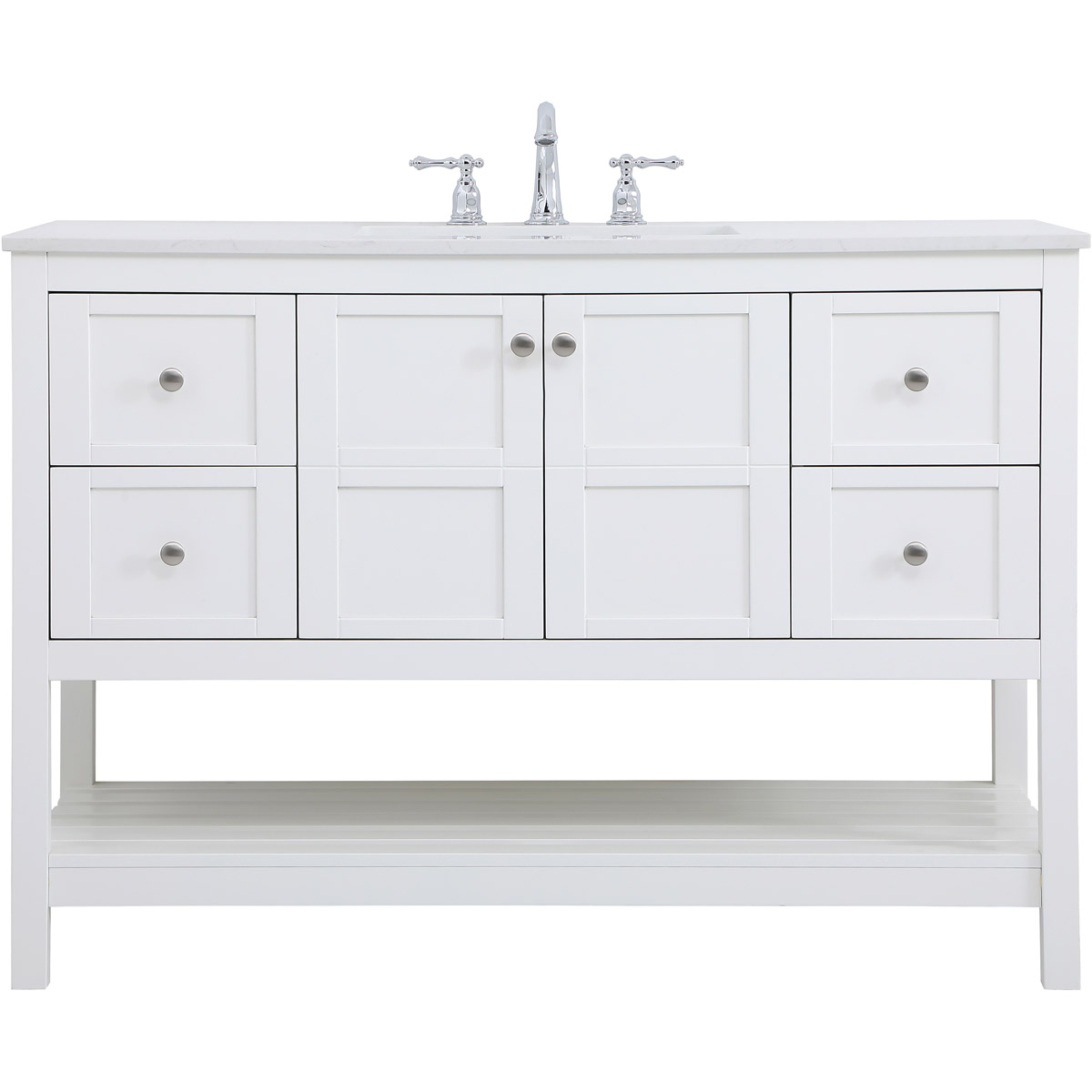 Theo 48 X 22 X 34 inch White Vanity Sink Set