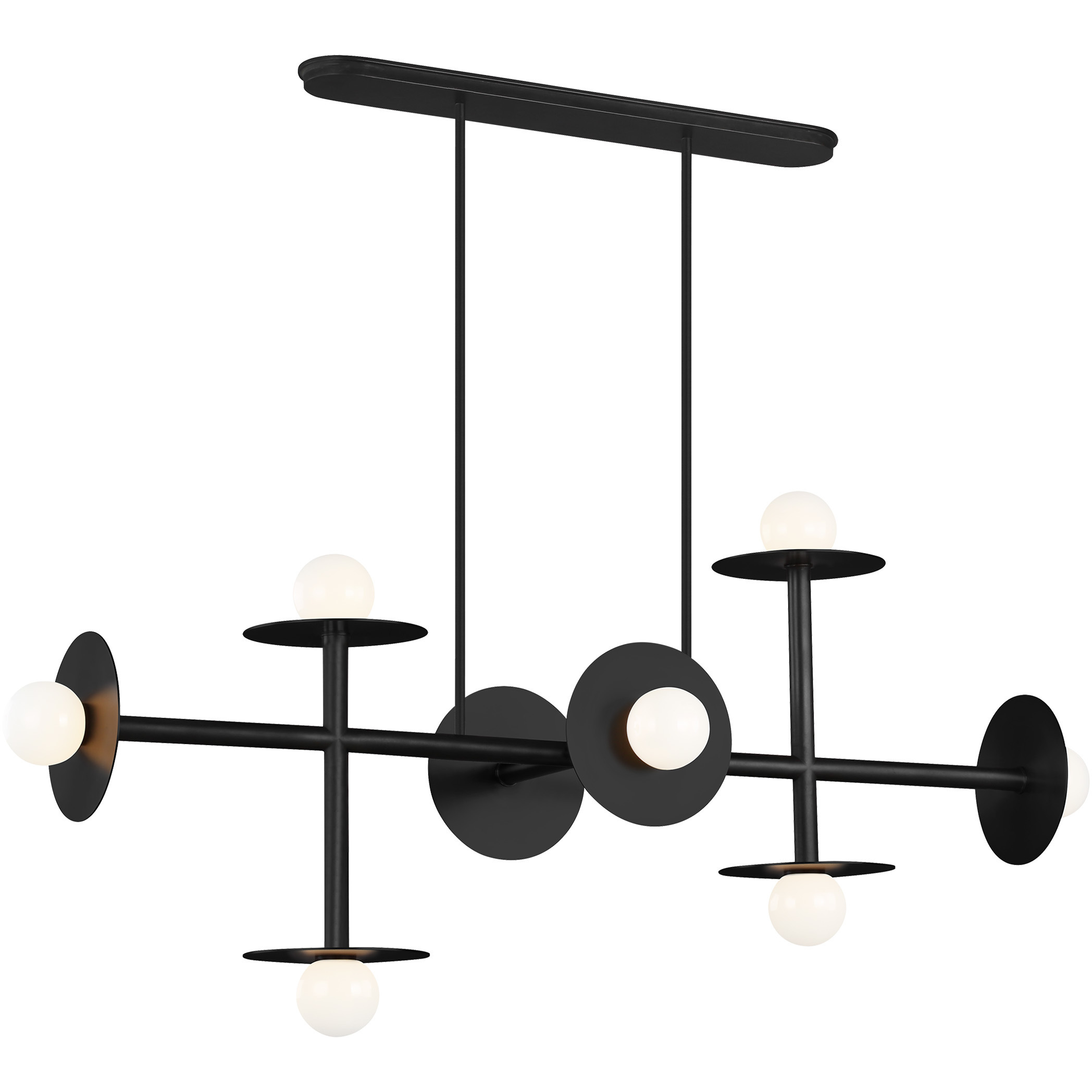 Kelly by Kelly Wearstler Nodes 8 Light 53.13 inch Midnight Black Linear Chandelier Ceiling Light