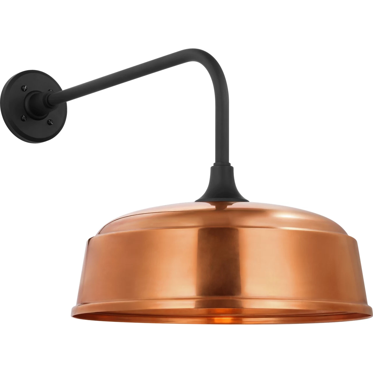 Thomas O'Brien Academy Barn Light LED 17 inch Matte Black Rex Barn Light in 16" Soft Copper Rockhouse Shade
