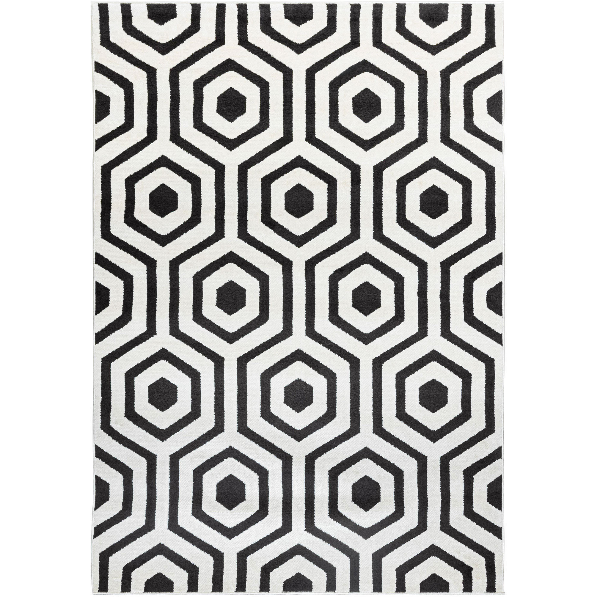 Optika 114 X 79 inch Black/White Rug in 6 x 9
