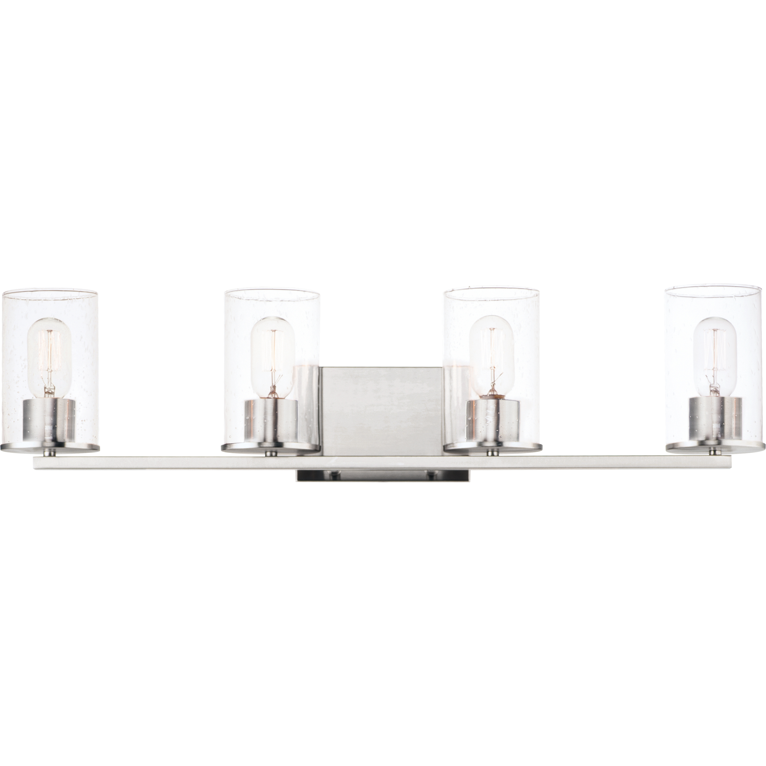 Sleek 4 Light 30.5 inch Satin Nickel Bath Vanity Wall Light