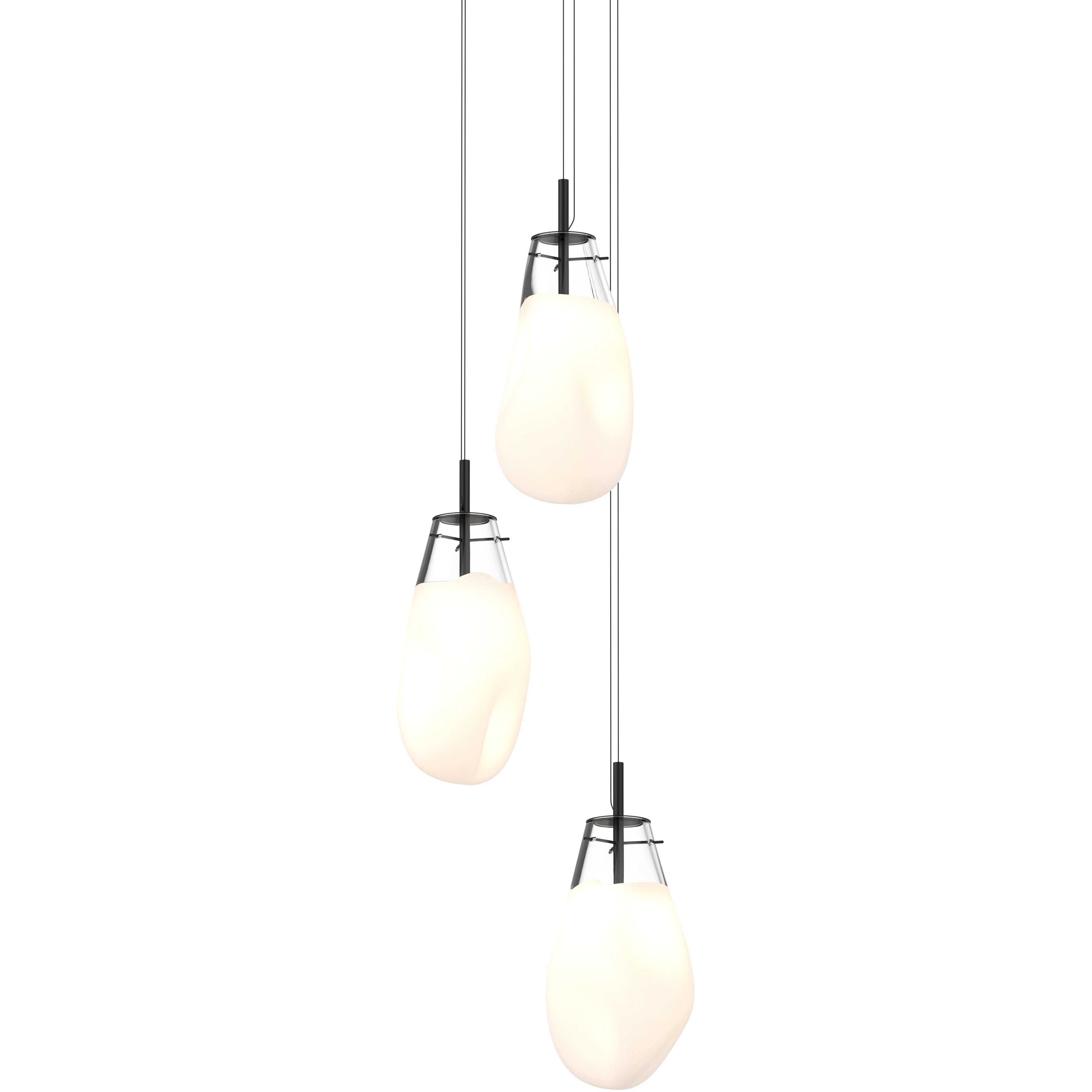 Liquid LED 22.5 inch Satin Black Pendant Ceiling Light in White Glass