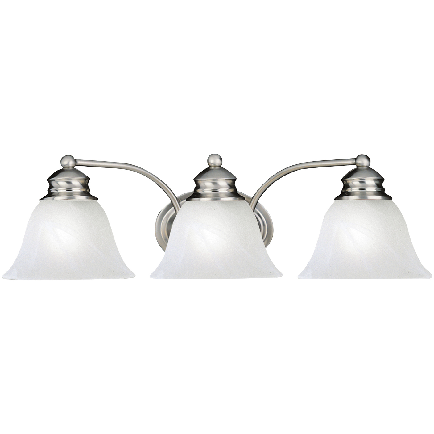 Malaga 3 Light 19.5 inch Satin Nickel Bath Vanity Wall Light in Marble