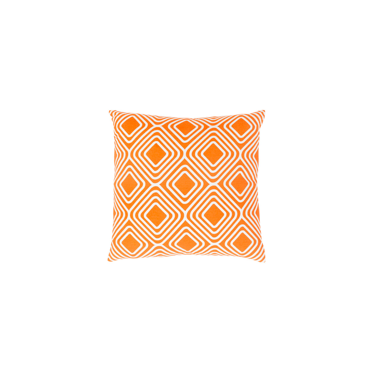 Miranda 18 X 18 inch Bright Orange and White Throw Pillow