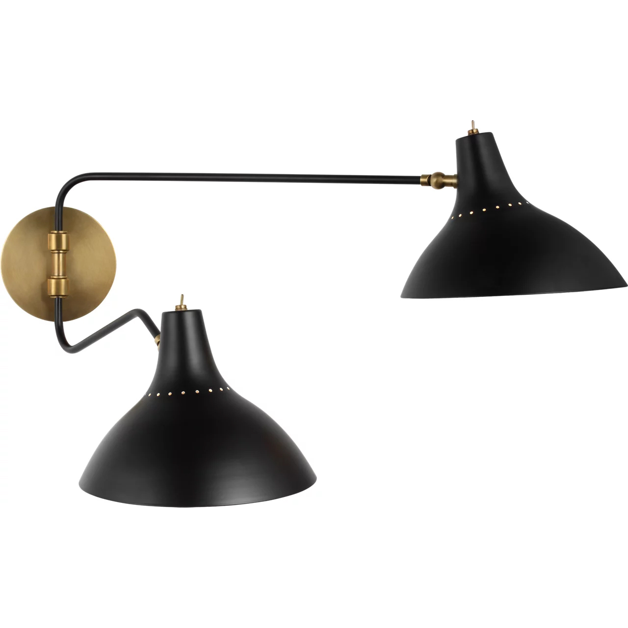 AERIN Charlton 9.25 inch 40 watt Black Double Wall Light, Medium