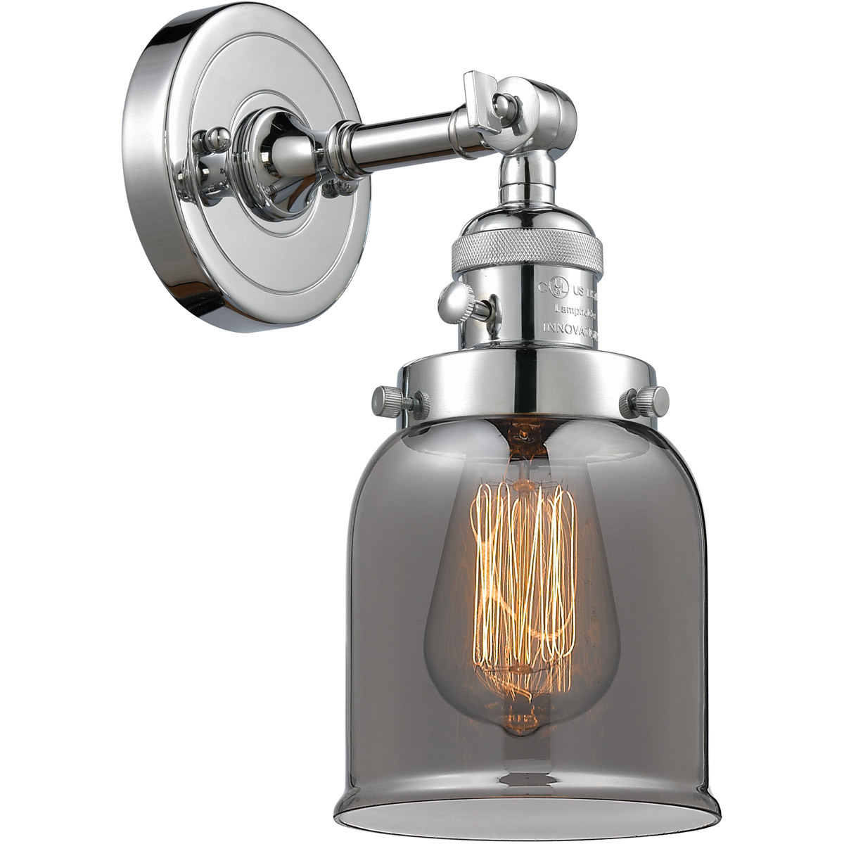 Franklin Restoration Small Bell LED 5 inch Polished Chrome Sconce Wall Light, Franklin Restoration