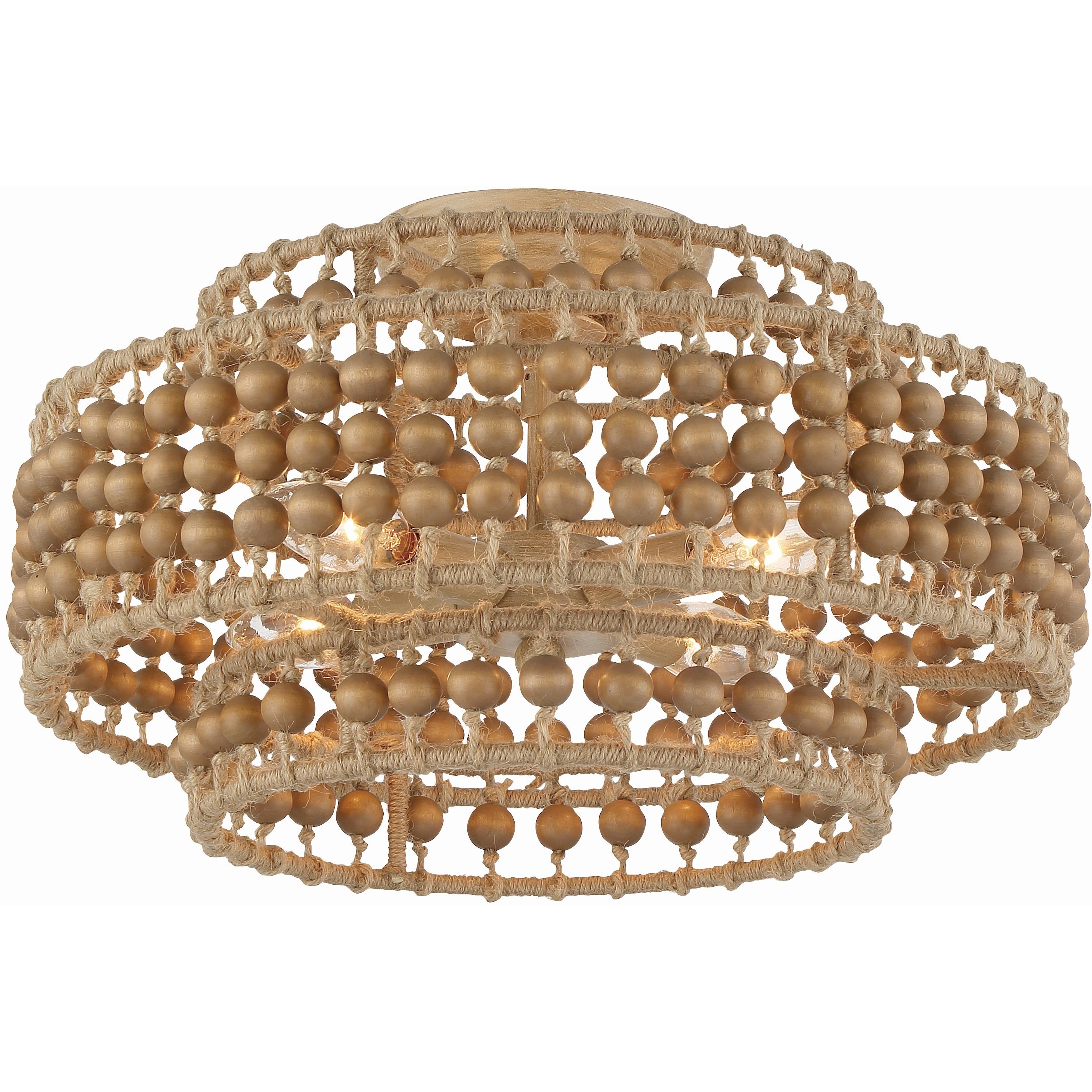 Silas 4 Light 16 inch Burnished Silver Semi Flush Ceiling Light