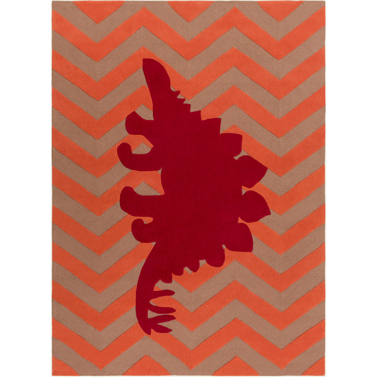 Budding 132 X 96 inch Bright Red, Burnt Orange, Camel Rug