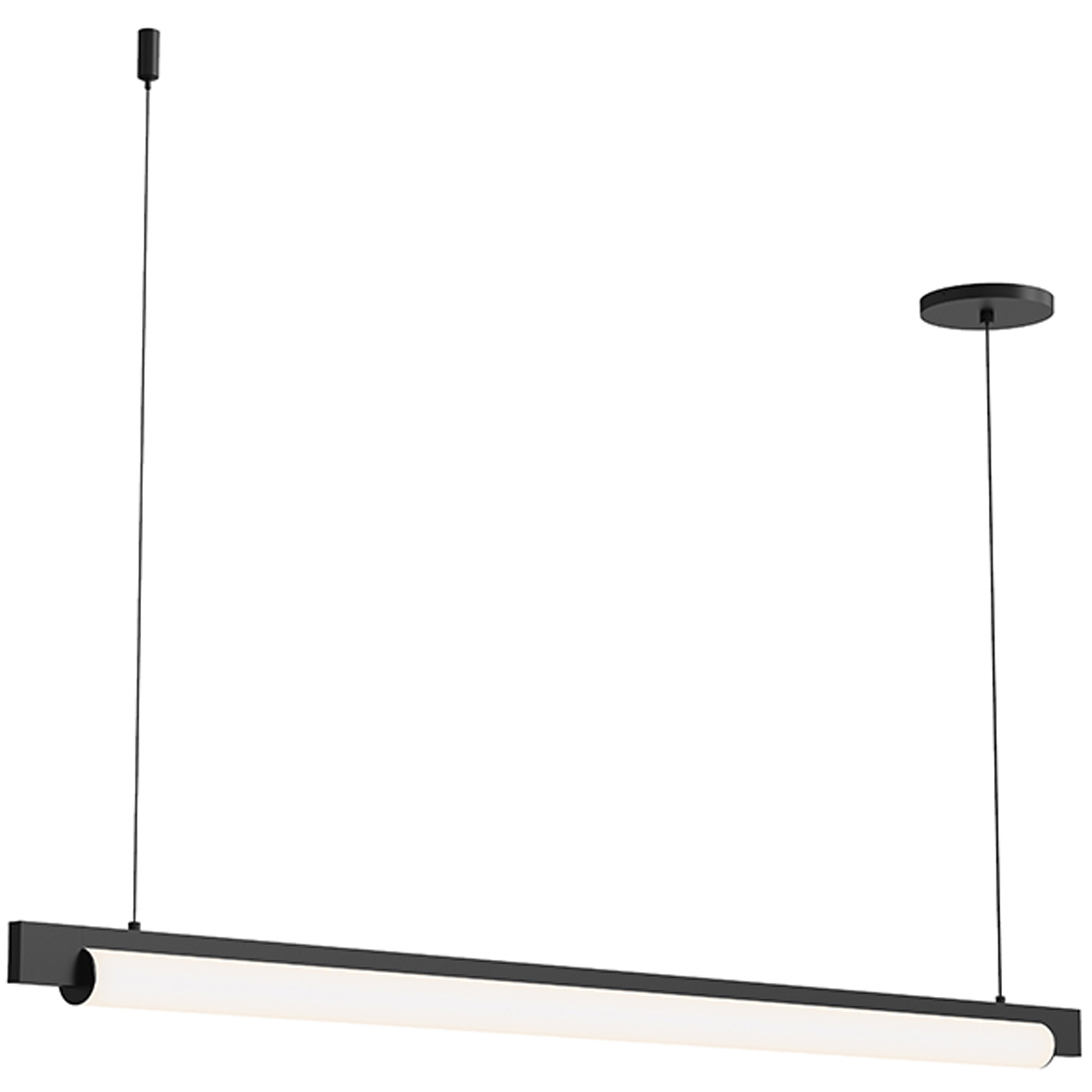 Keel LED 44 inch Satin Black Pendant Ceiling Light in 3000K, Standard Suspension
