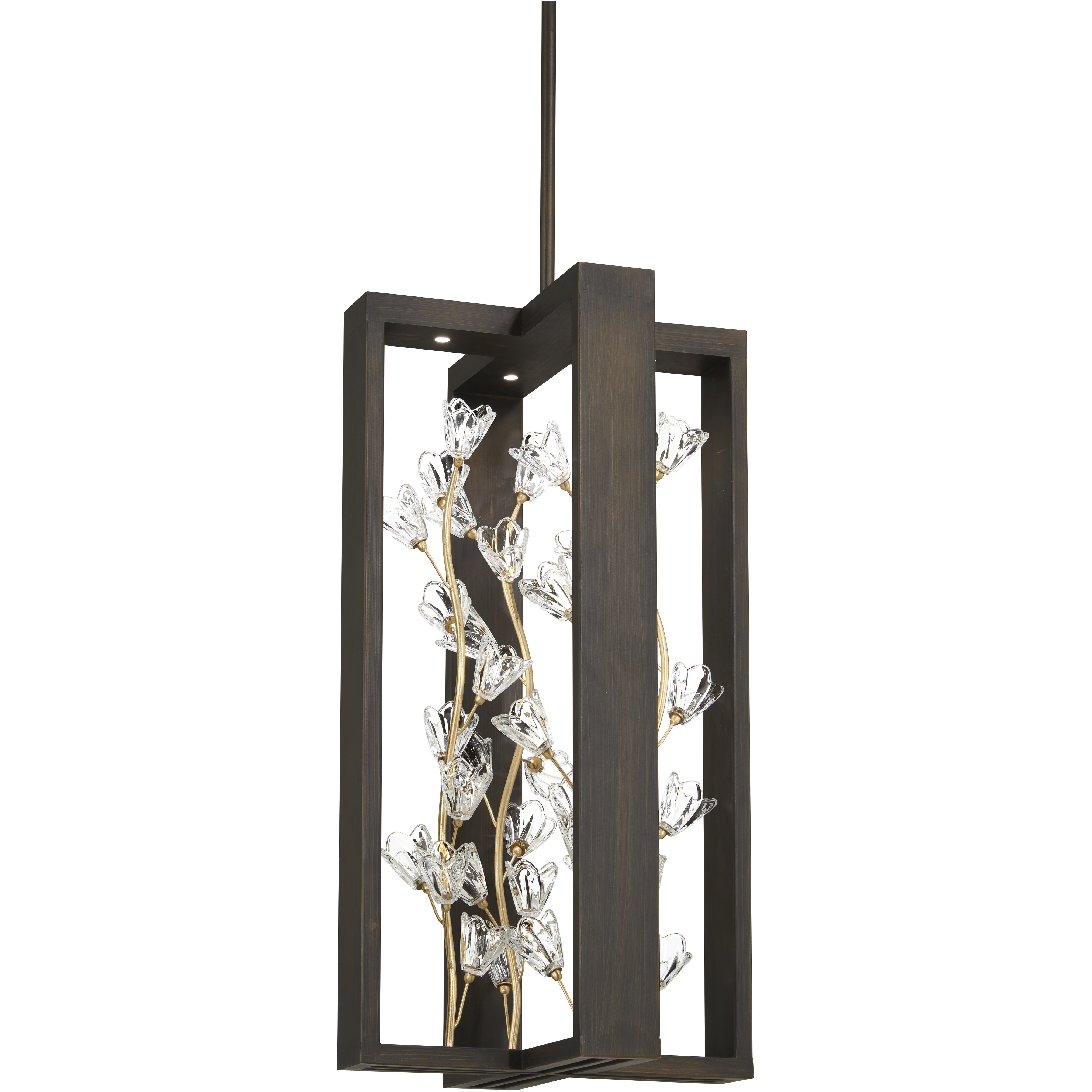 Maison Des Fleurs LED 16 inch Regal Bronze with Empire Gold Pendant Ceiling Light