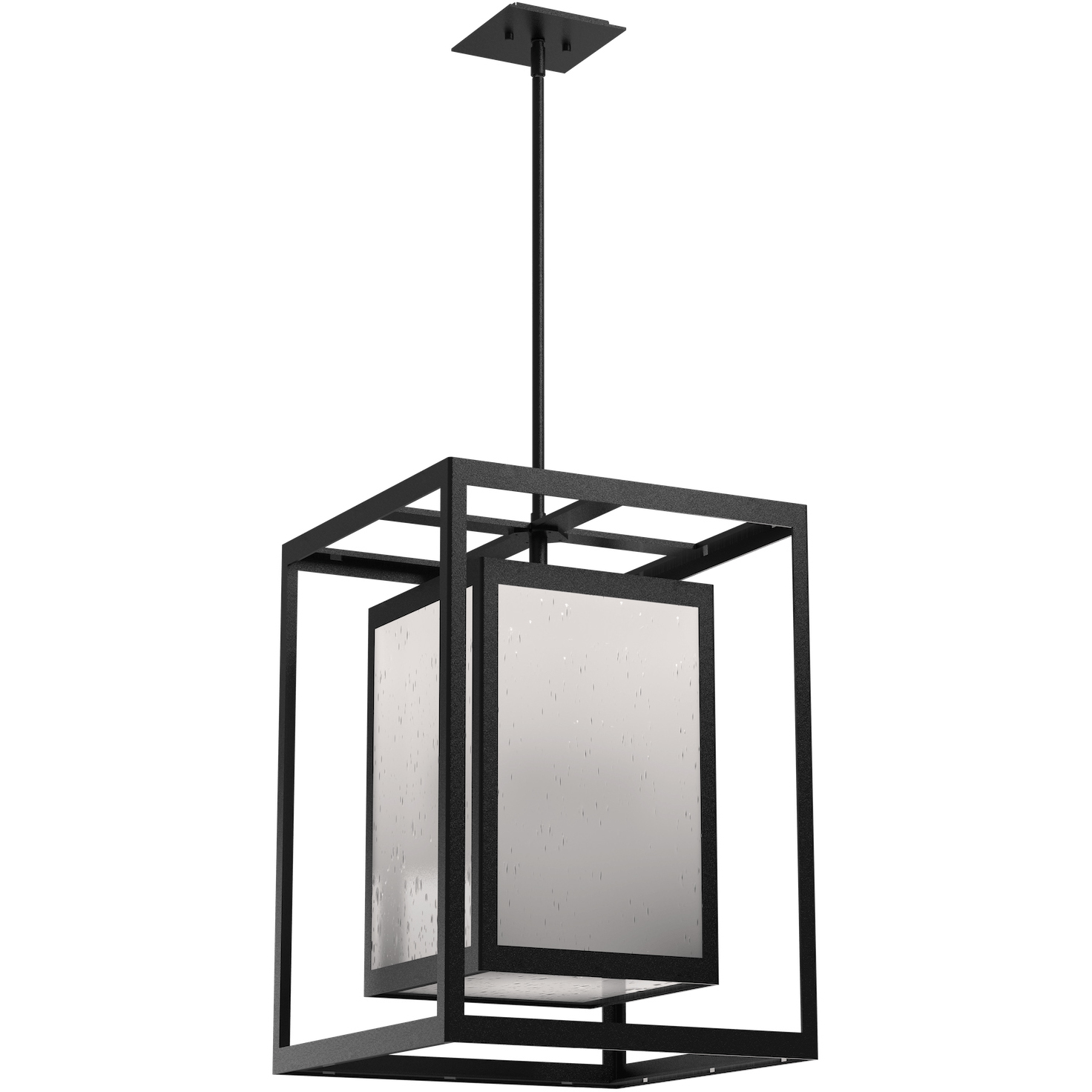 Outdoor Sconce 1 Light 16 inch Textured Black Outdoor Pendant, Double Box