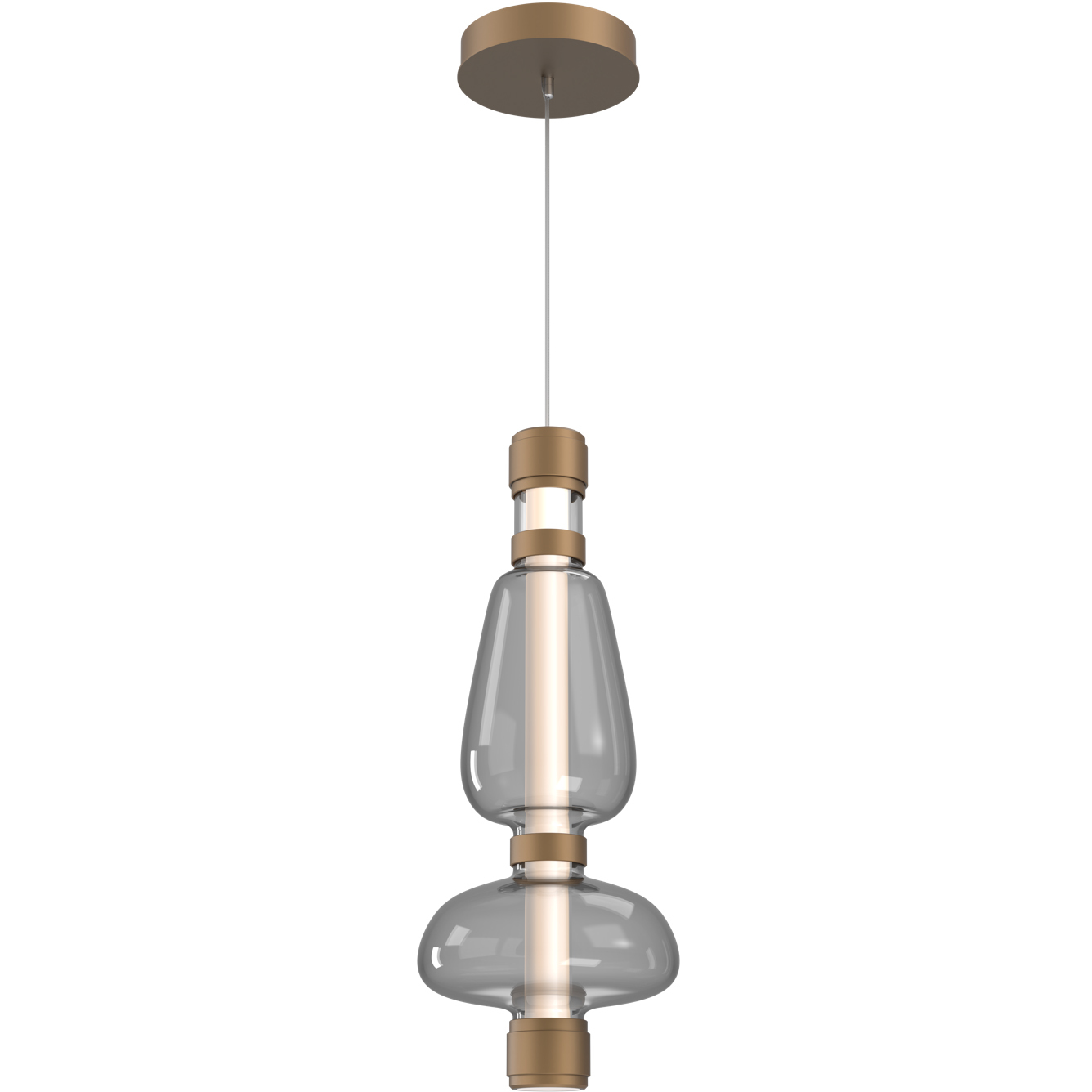 Bolla LED 28 inch Novel Brass Pendant Ceiling Light in Smoke, Mandrel