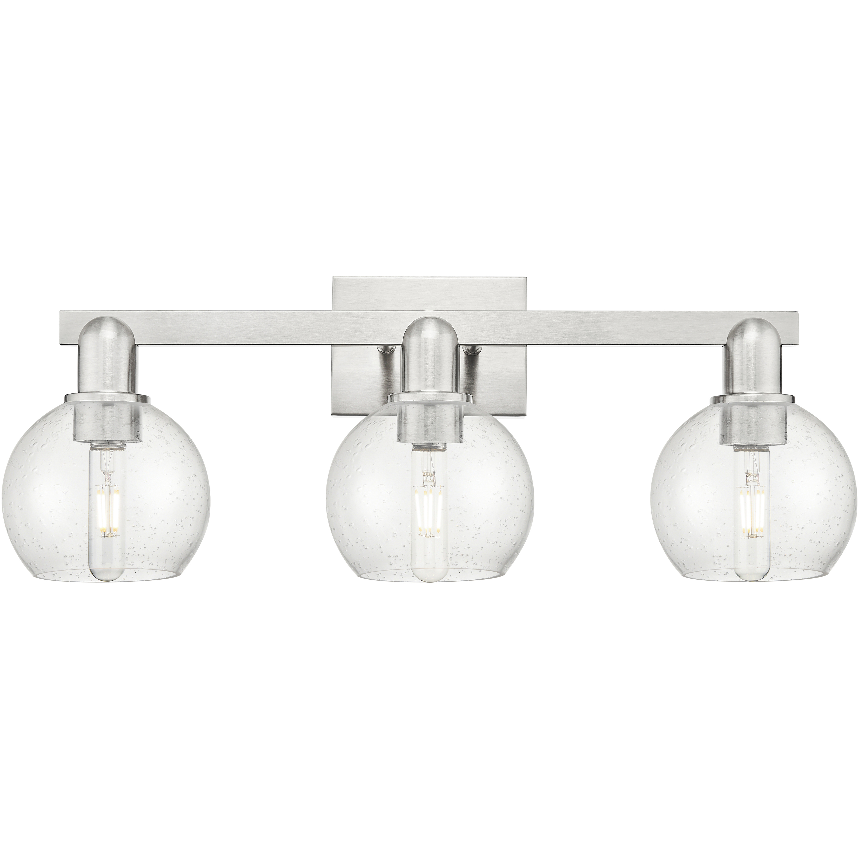Arcadia Athens 3 Light 24.88 inch Brushed Satin Nickel Bath Vanity Light Wall Light in Seedy