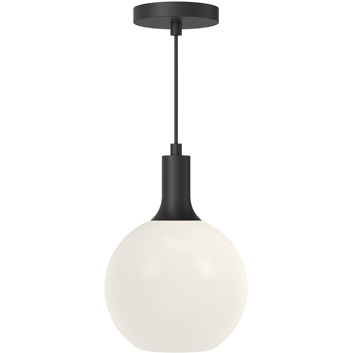Alora Mood Castilla 1 Light 7.88 inch Matte Black Pendant Ceiling Light in Matte Opal Glass