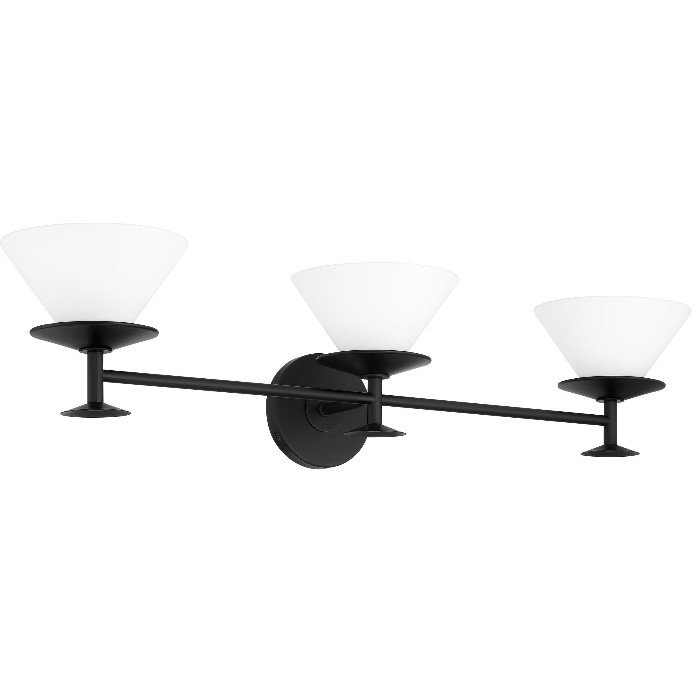 Tremolo 3 Light 33 inch Matte Black and Champagne Gold Vanity Light Wall Light