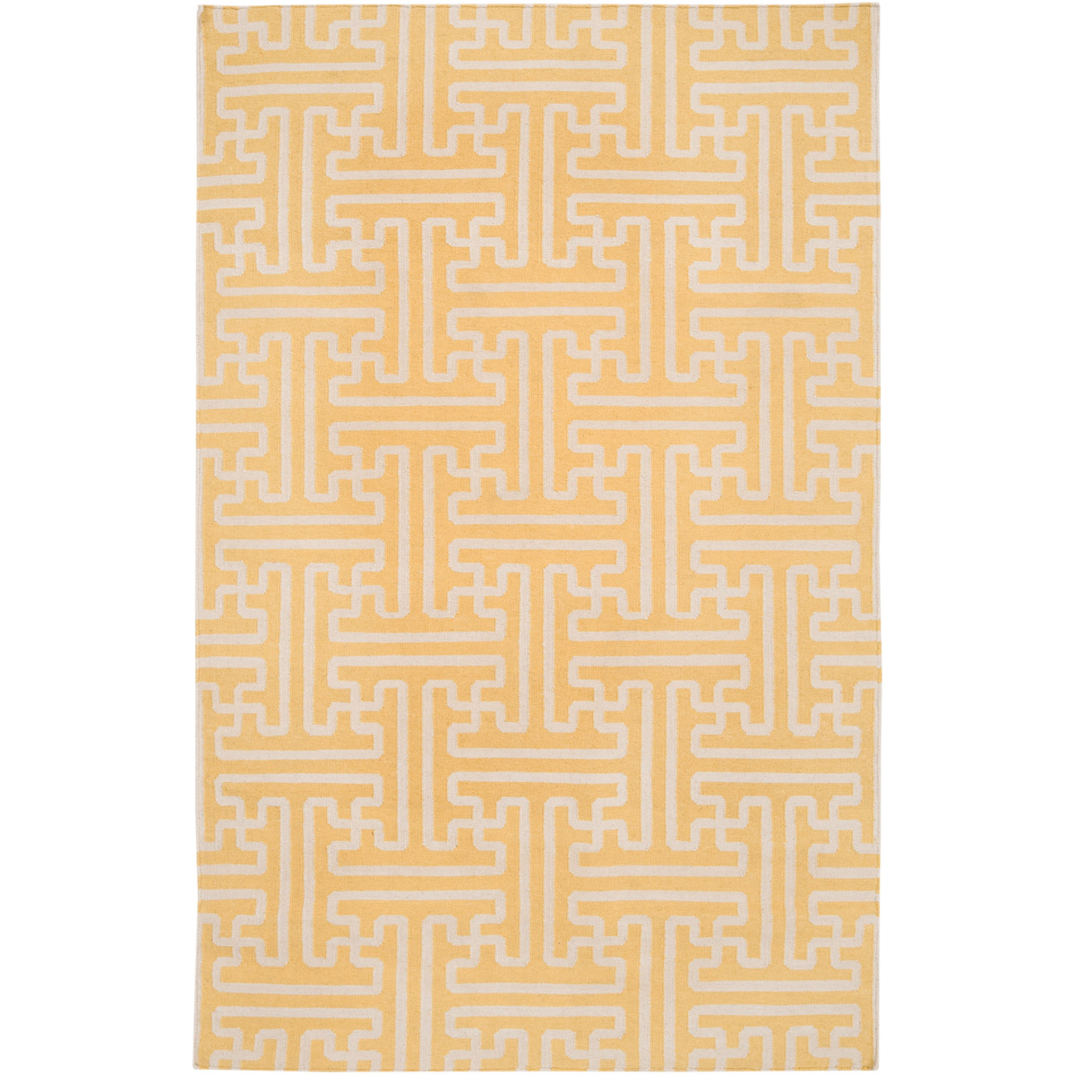 Archive 96 X 60 inch Mustard, Khaki Rug