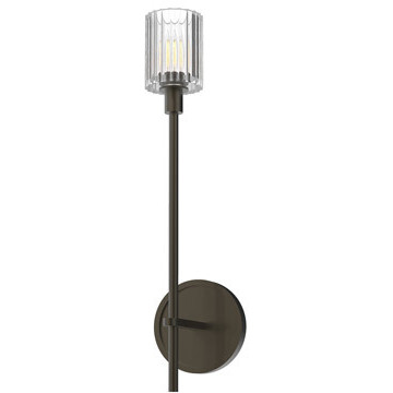 Salita 1 Light 18.1 inch Urban Bronze Vanity Light Wall Light in Ribbed Crystal