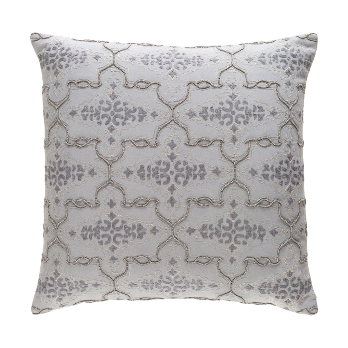 Mercury 22 X 22 inch Light Gray and Medium Gray Pillow