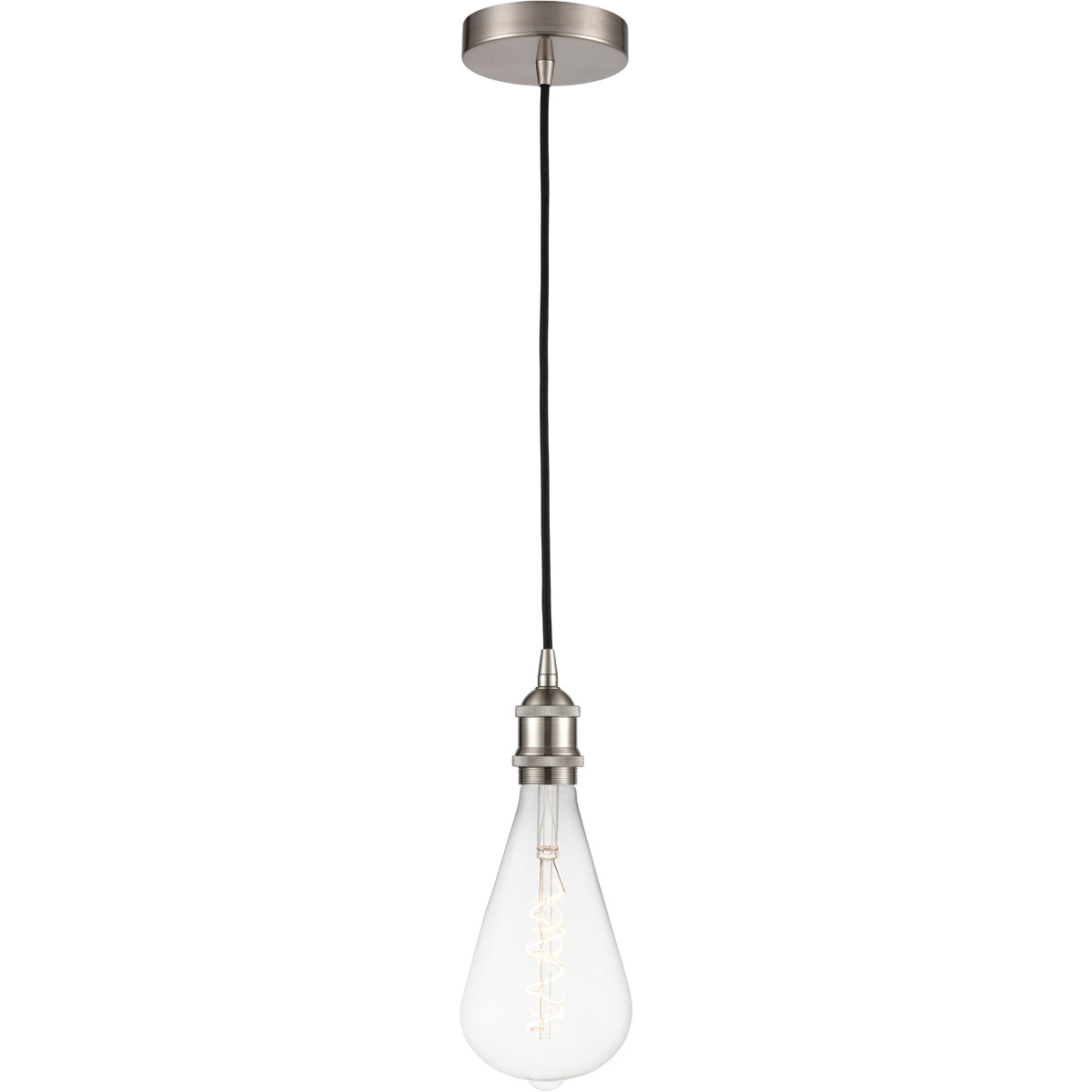 Ballston Edison LED 5 inch Brushed Satin Nickel Mini Pendant Ceiling Light, Ballston