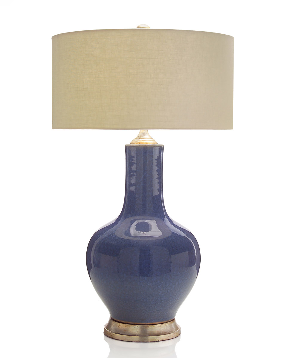 Lapis 35 inch 150 watt Blue and Off White Table Lamp Portable Light