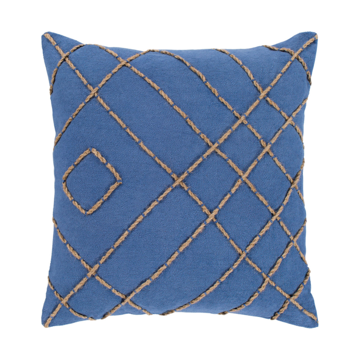 Emilio 22 X 22 inch Dark Blue/Tan Pillow Cover, Square
