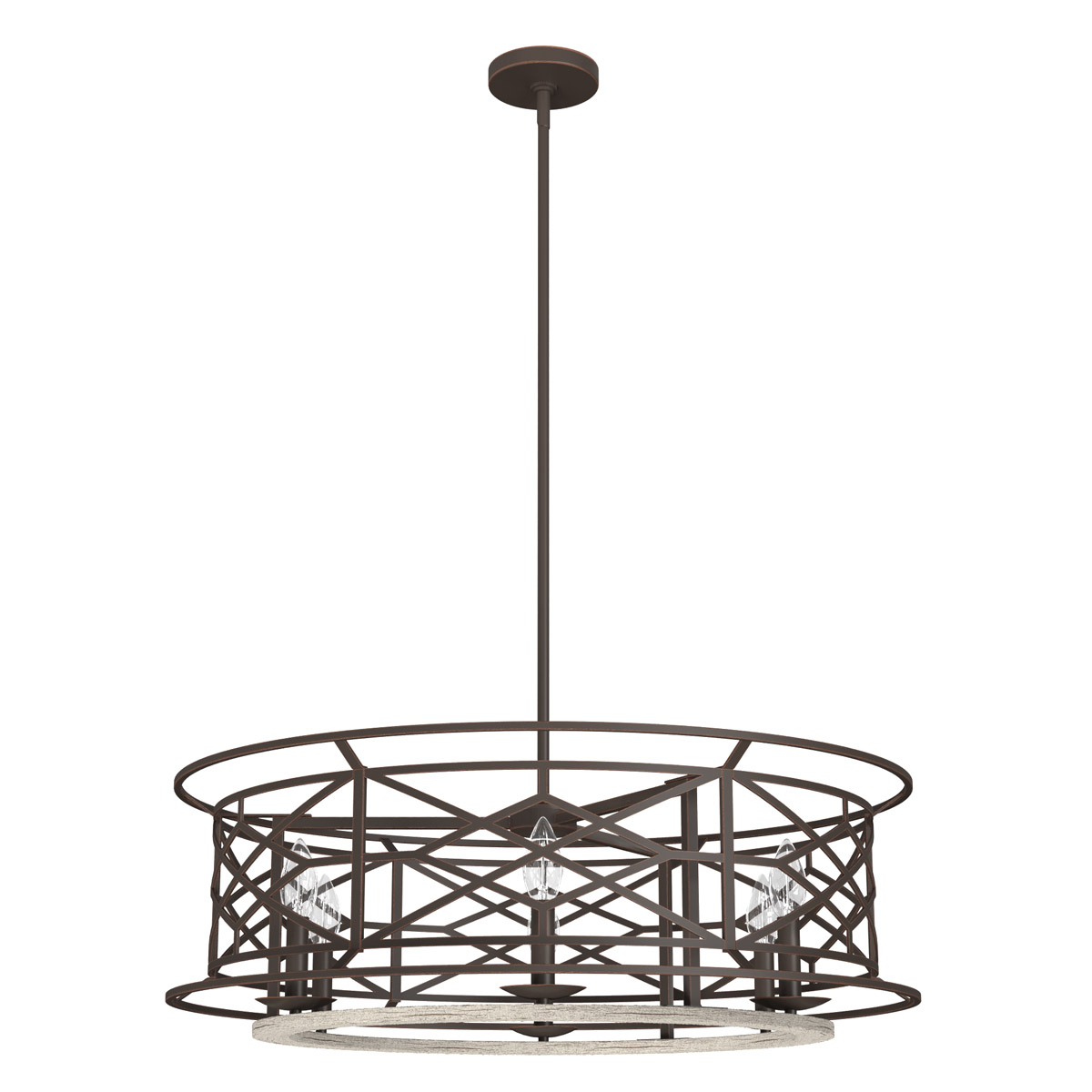 Langwood 6 Light 30 inch Onyx Bengal and Barnwood Chandelier Ceiling Light