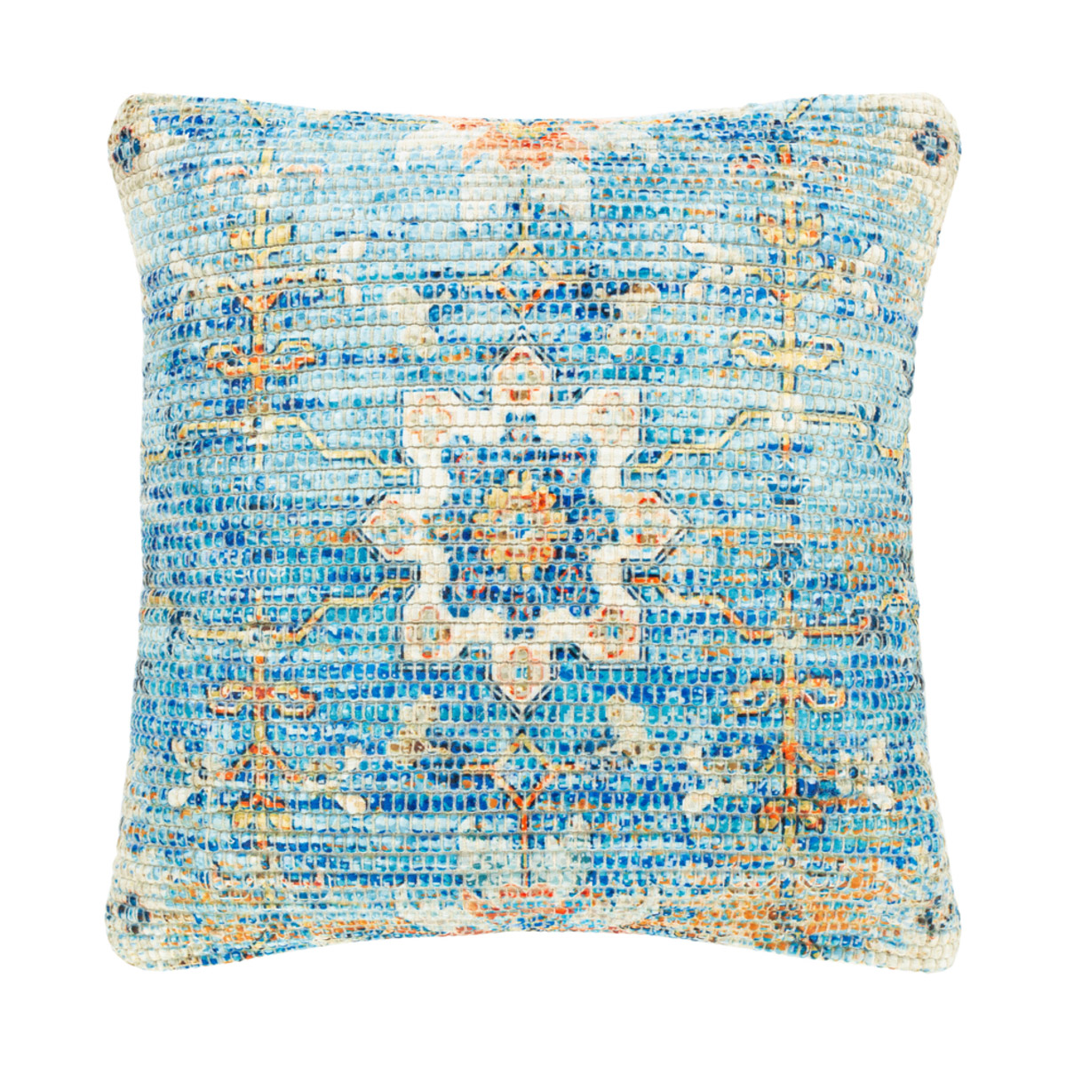 Devonshire 18 X 18 inch Aqua/Beige/Mint/Teal/Bright Red/Saffron Pillow Kit, Square
