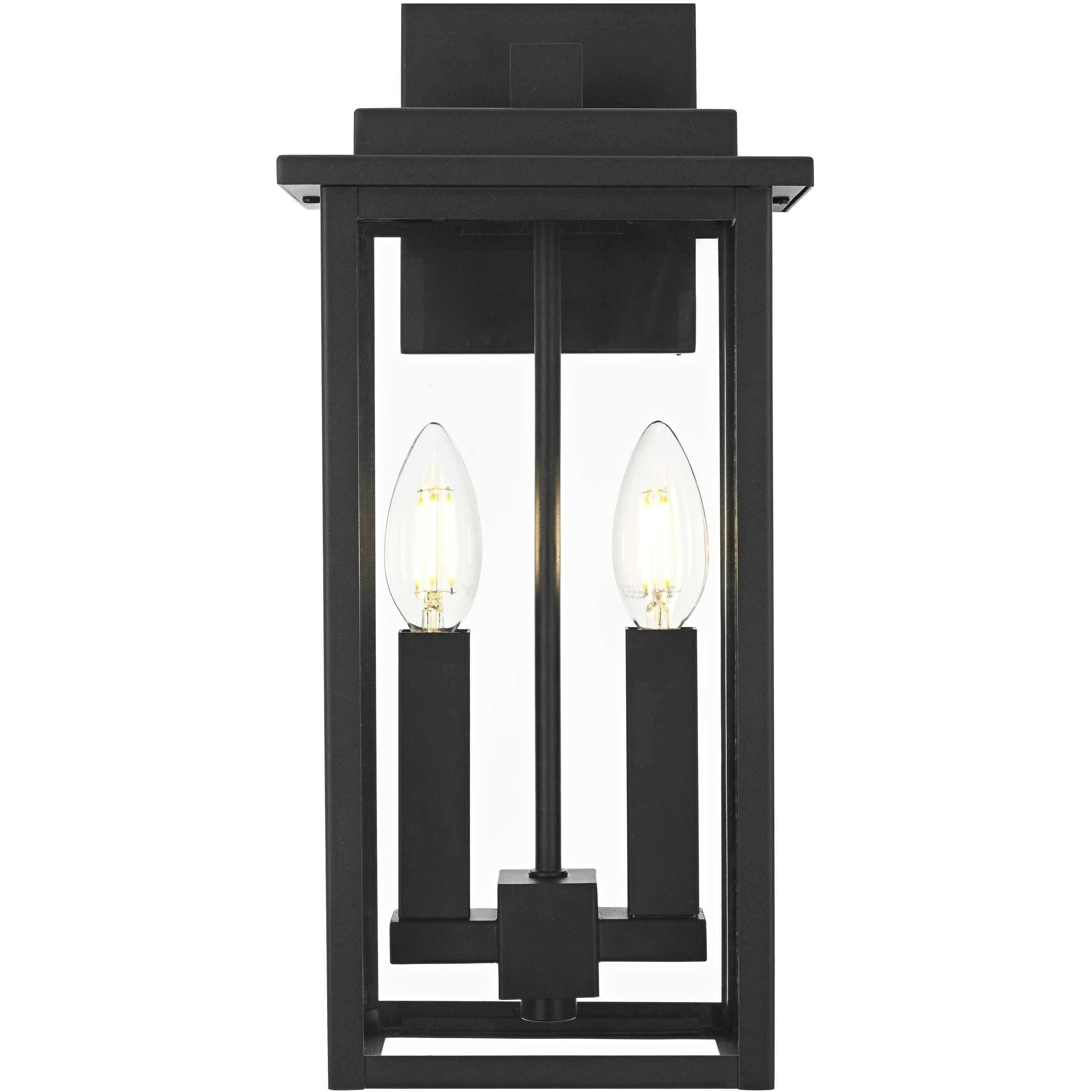 Kaysen 2 Light 15 inch Black Outdoor Wall Sconce