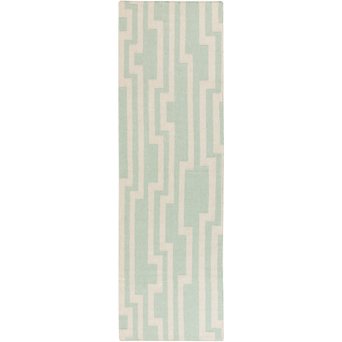 Market Place 96 X 30 inch Seafoam, Khaki Rug
