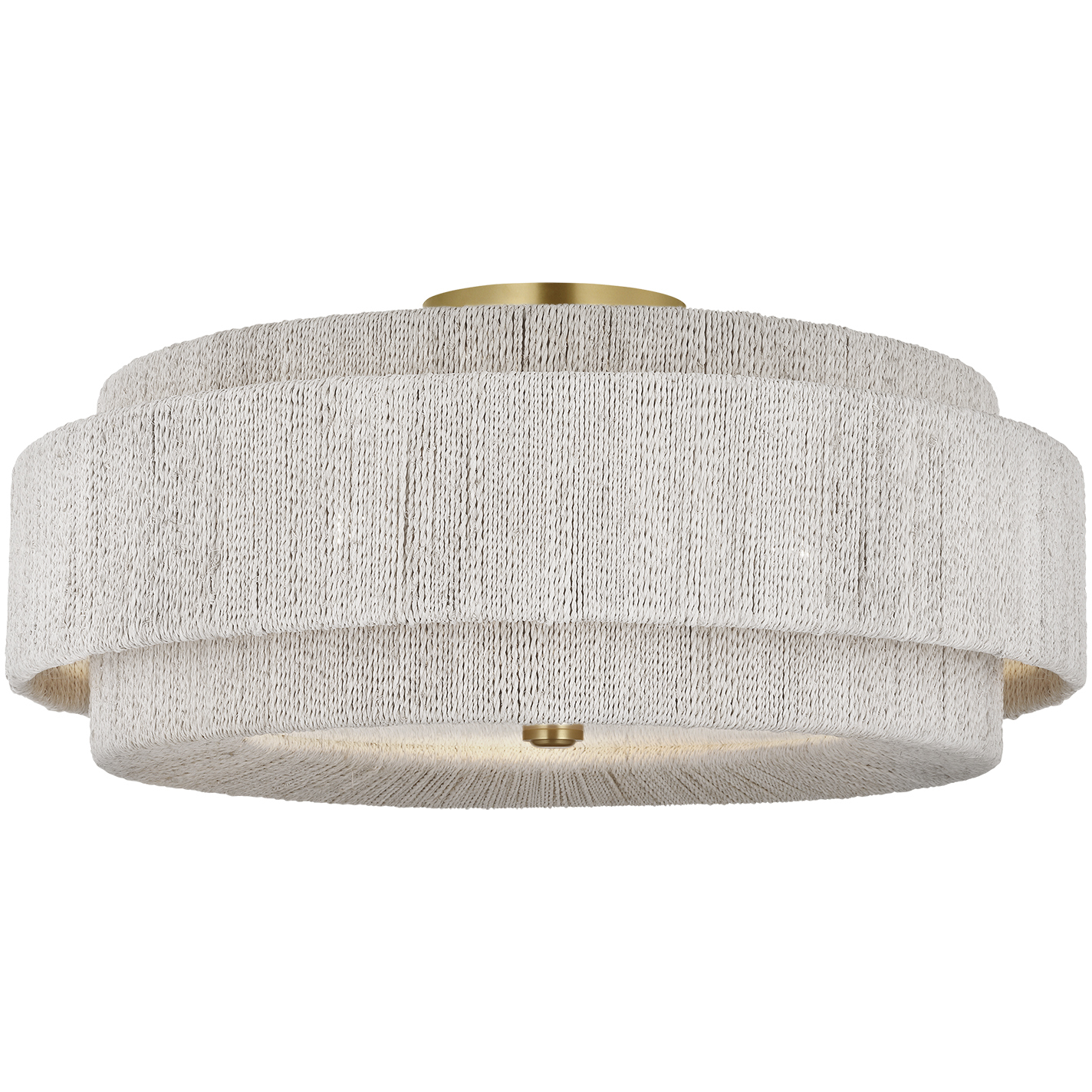 Chapman & Myers Dorado LED 24 inch Antique-Burnished Brass and Washed Abaca Flush Mount Ceiling Light