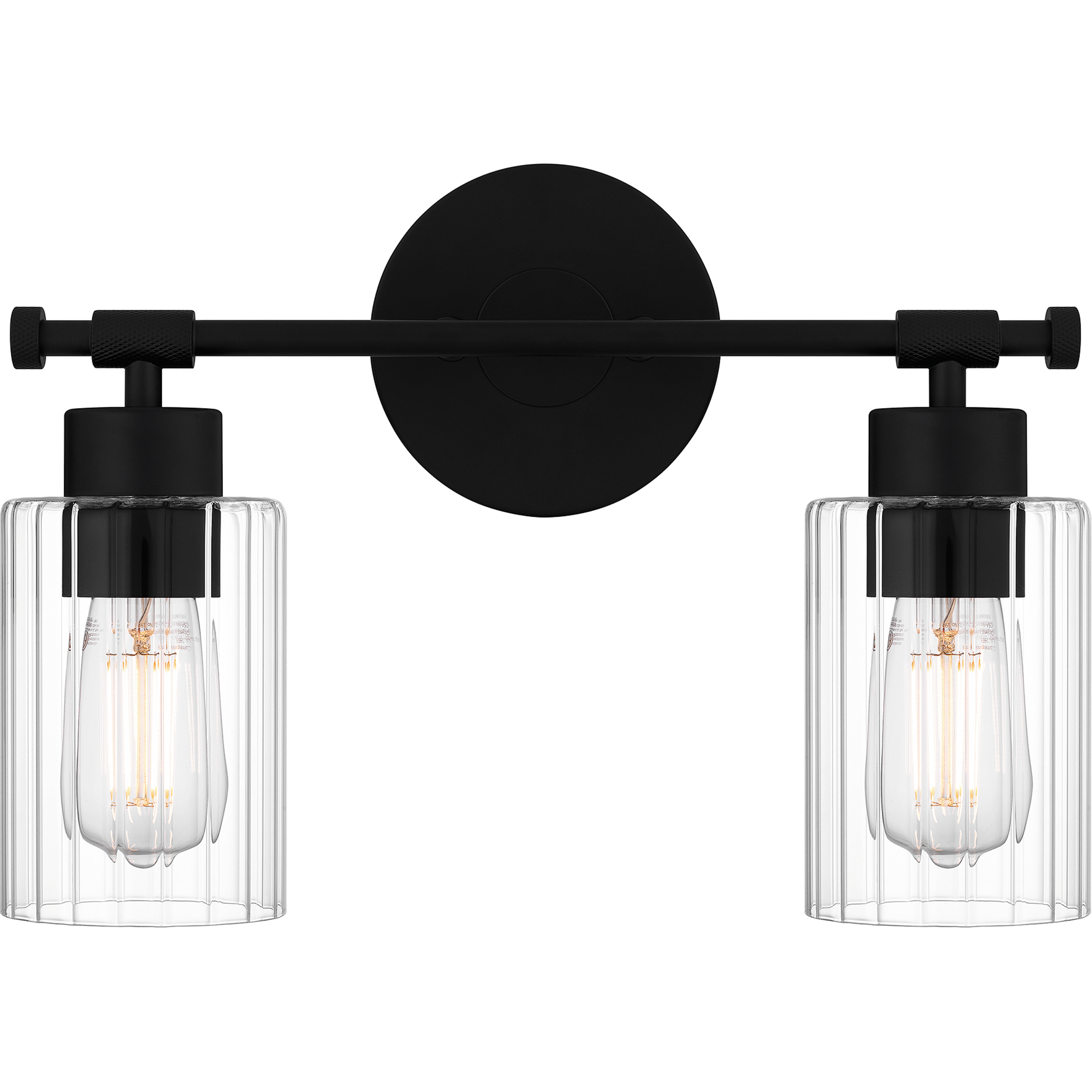 Caputo 2 Light 15 inch Matte Black Bath Light Wall Light, Medium