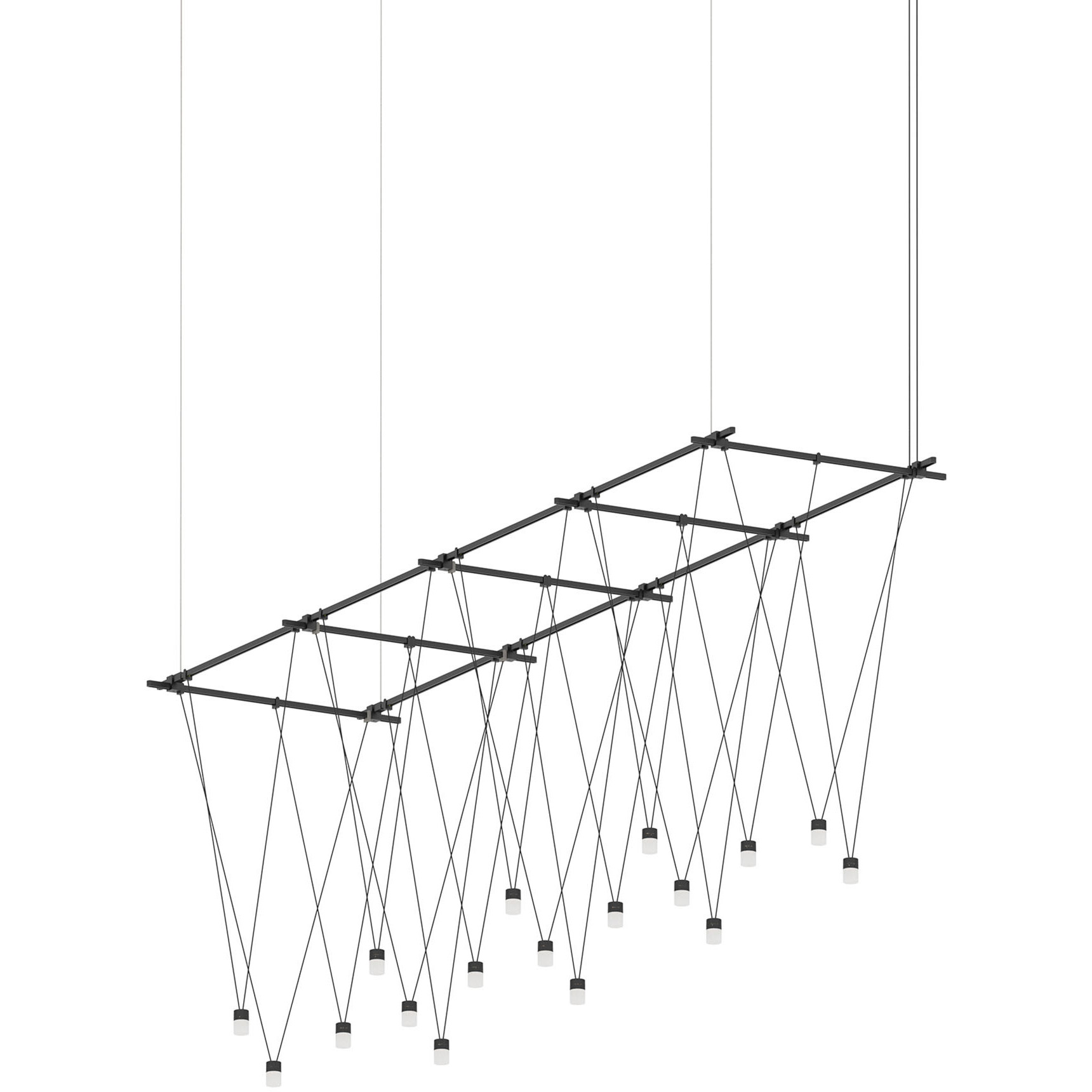 Suspenders LED 24 inch Satin Black Suspension Ceiling Light, Multi-light