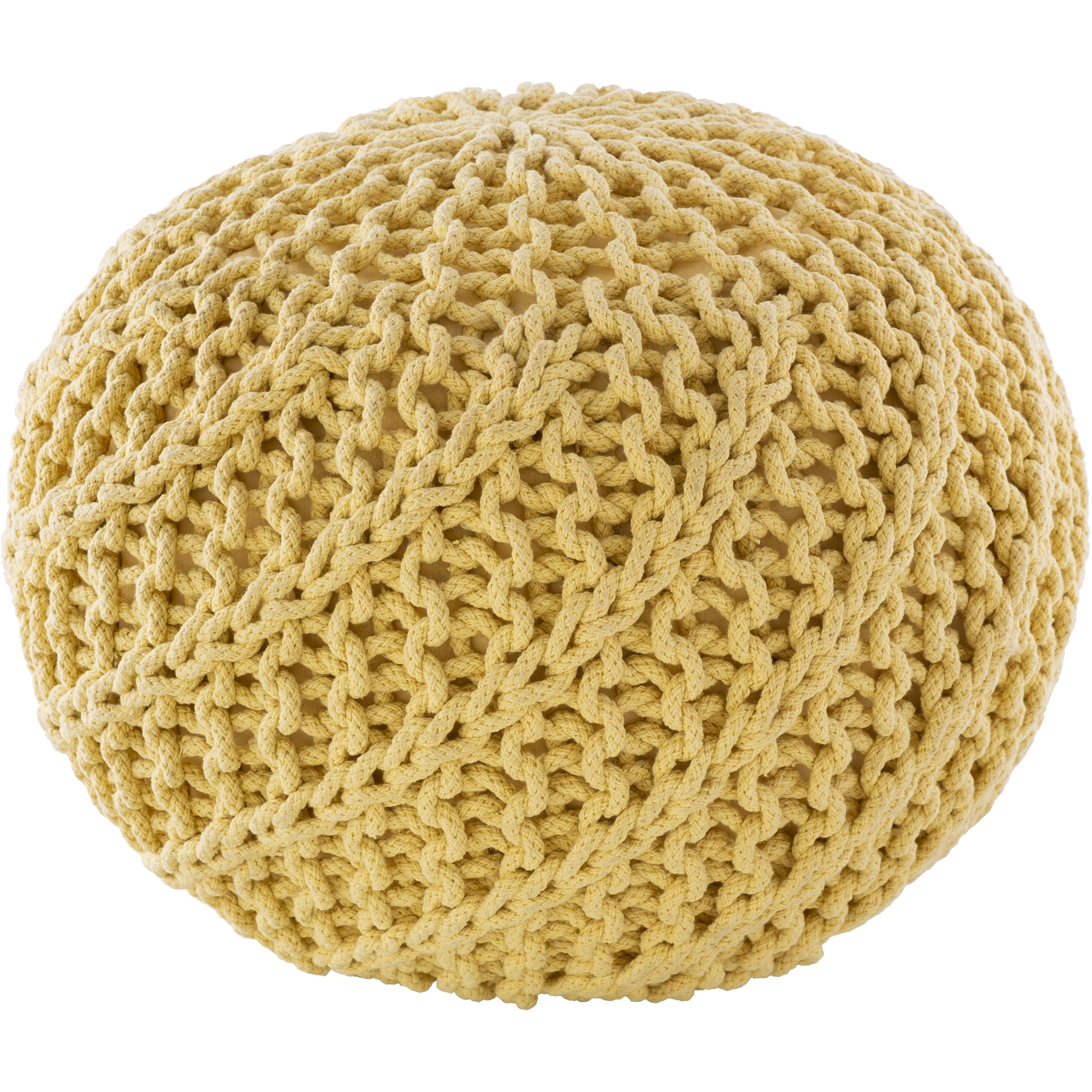 Malmo 14 inch Yellow Pouf, Round