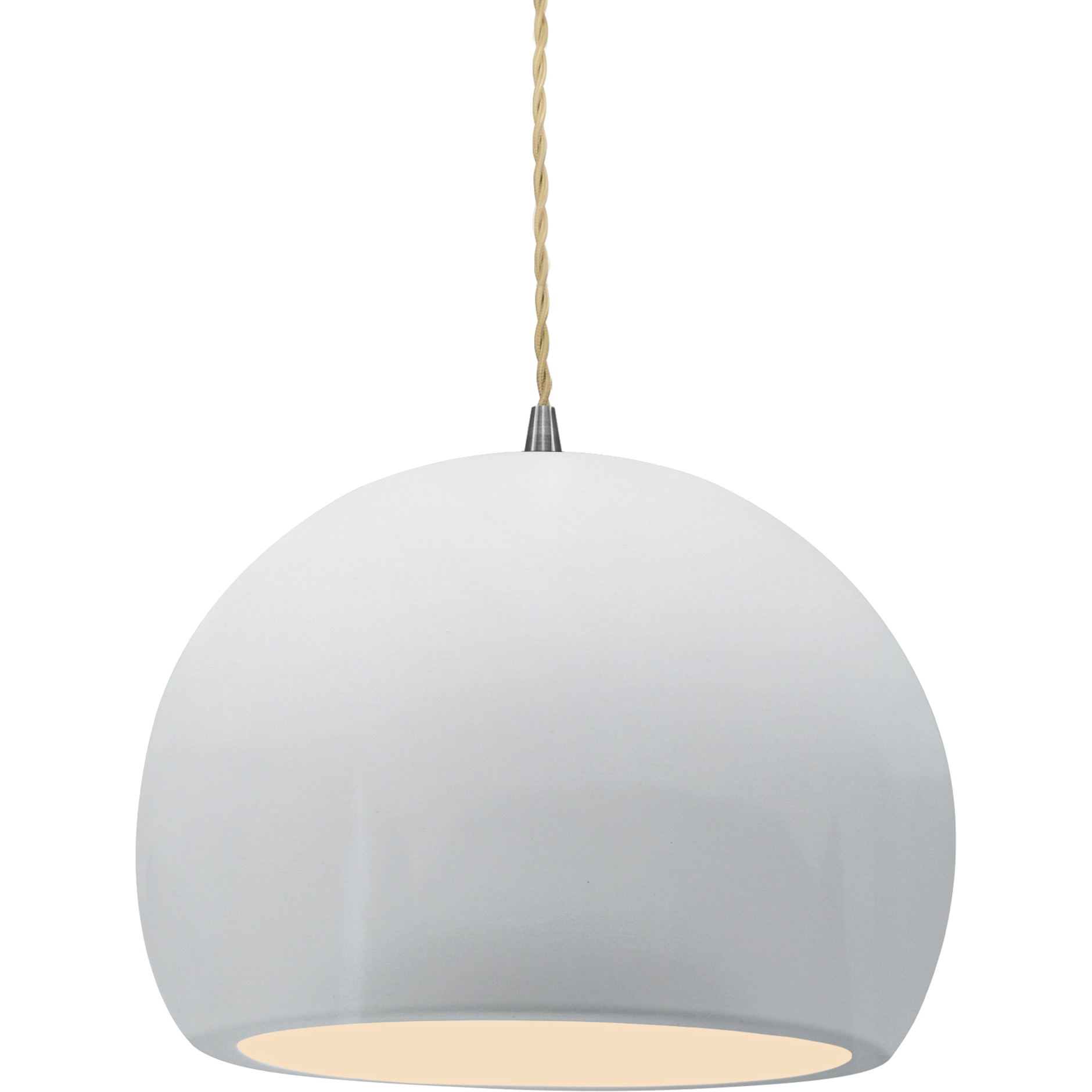 Radiance 1 Light 10 inch Gloss White and Brushed Nickel Pendant Ceiling Light