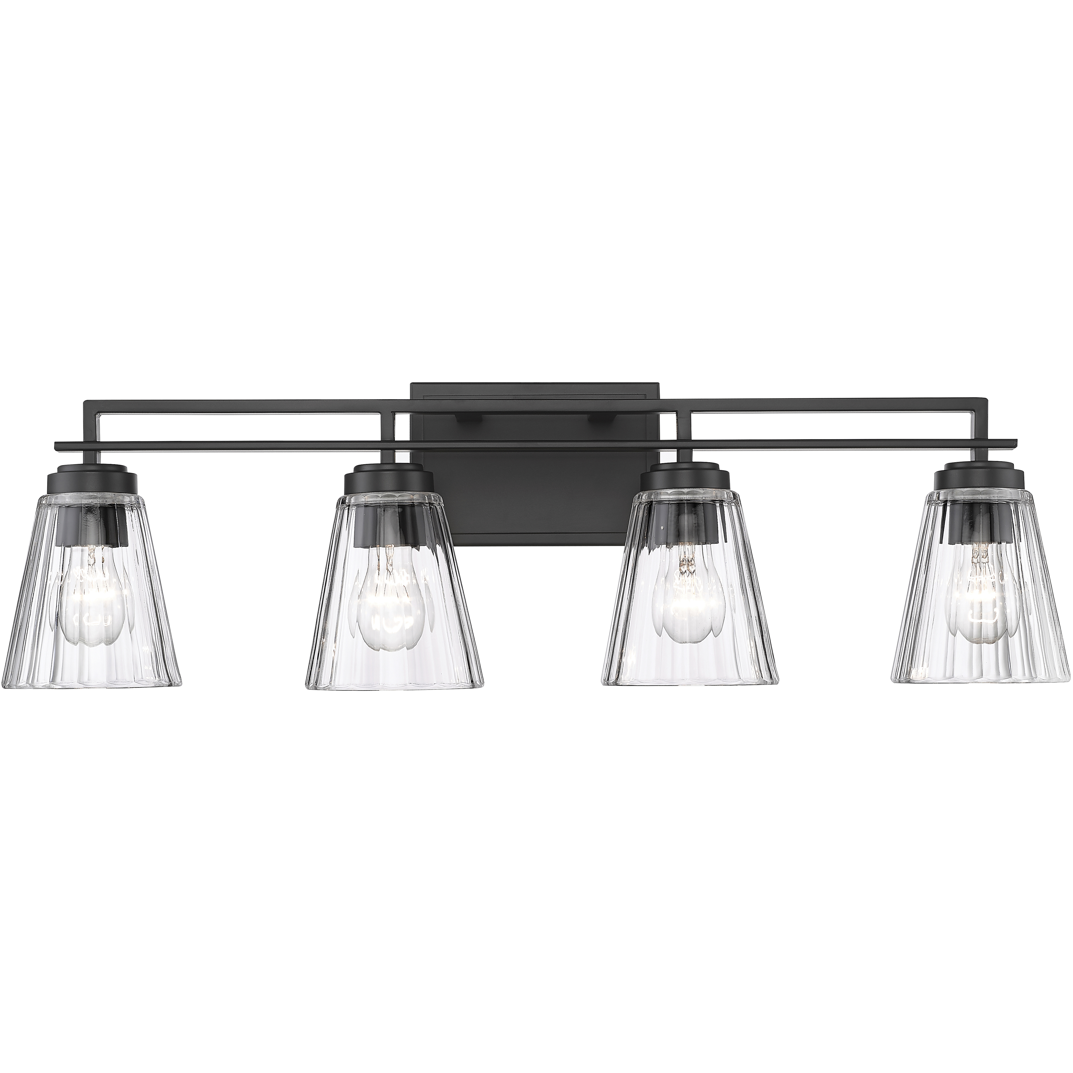 Lyna 4 Light 30.5 inch Matte Black Vanity Wall Light