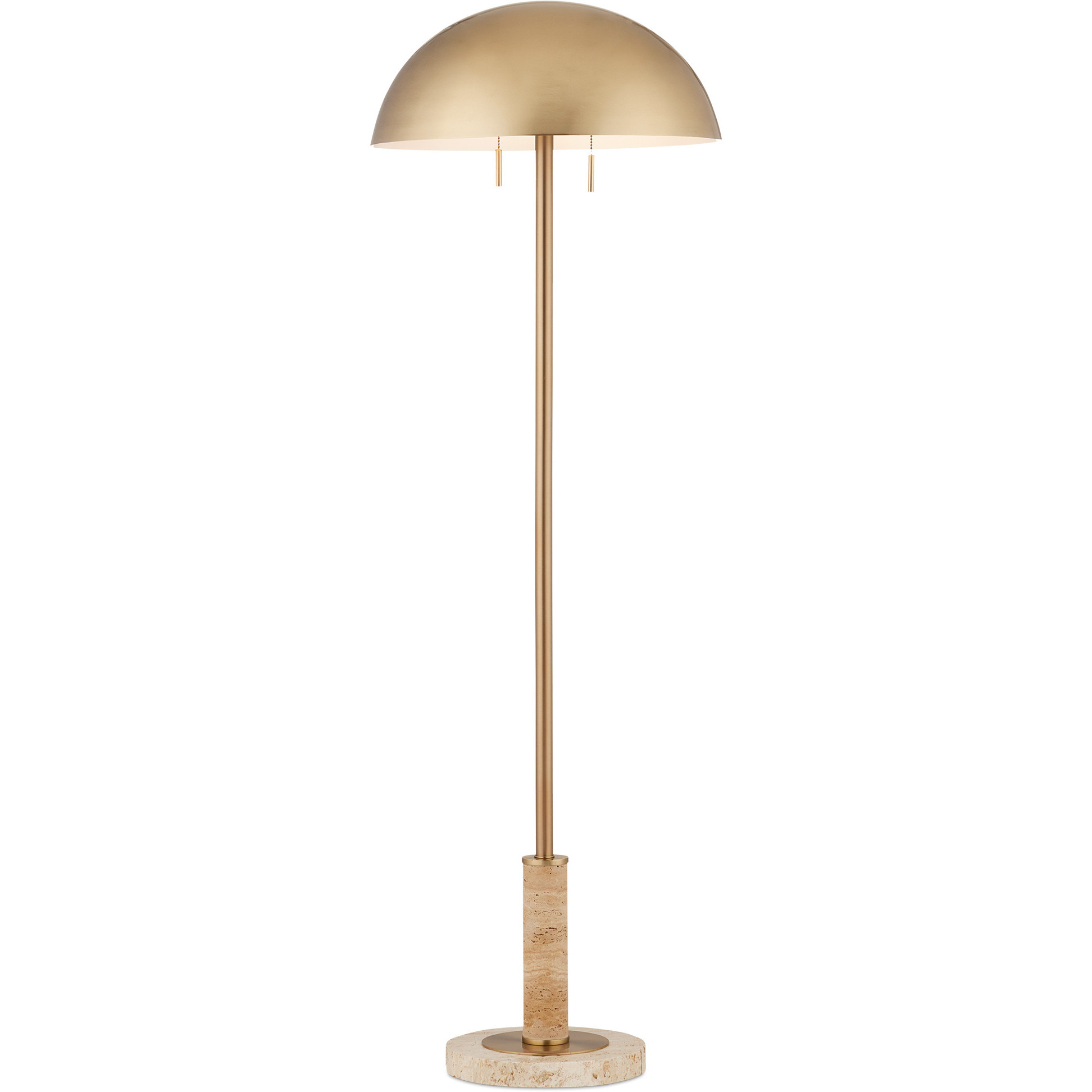 Miles 58.5 inch 7 watt Natural and Polished Brass Floor Lamp Portable Light